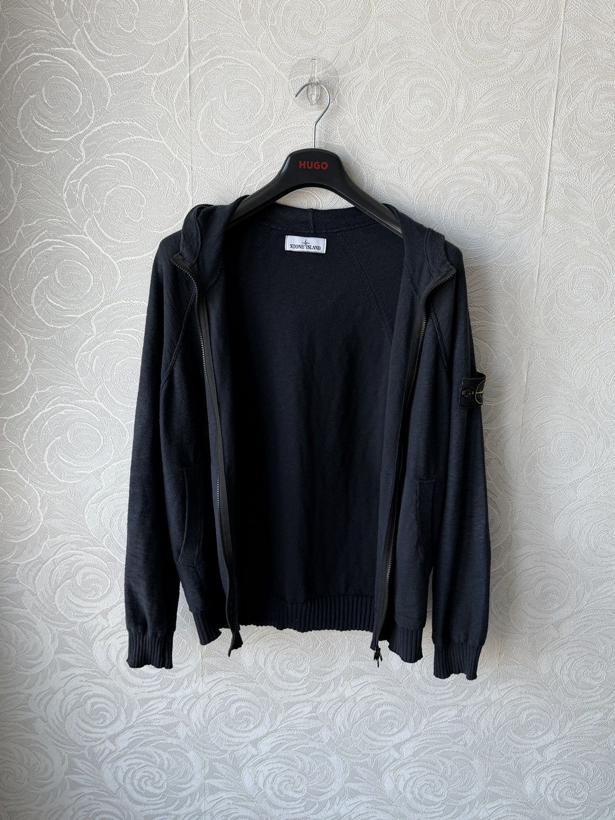 Stone Island Stone Island Knitted Zip Up Hoodie Navy Blue Knitwear Rare Size US L / EU 52-54 / 3 - 9 Thumbnail