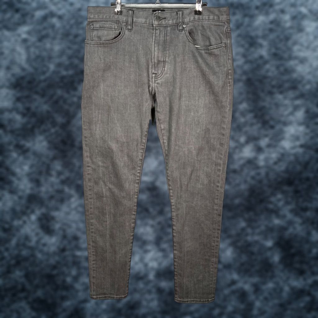 Club Monaco Club Monaco Mens Jeans Size 34 x 30 Gray Slim Fit Denim Cotton Blend Stretch 5-Pocket Design Tapered Casual Pants Size US 34 / EU 50 - 1 Thumbnail