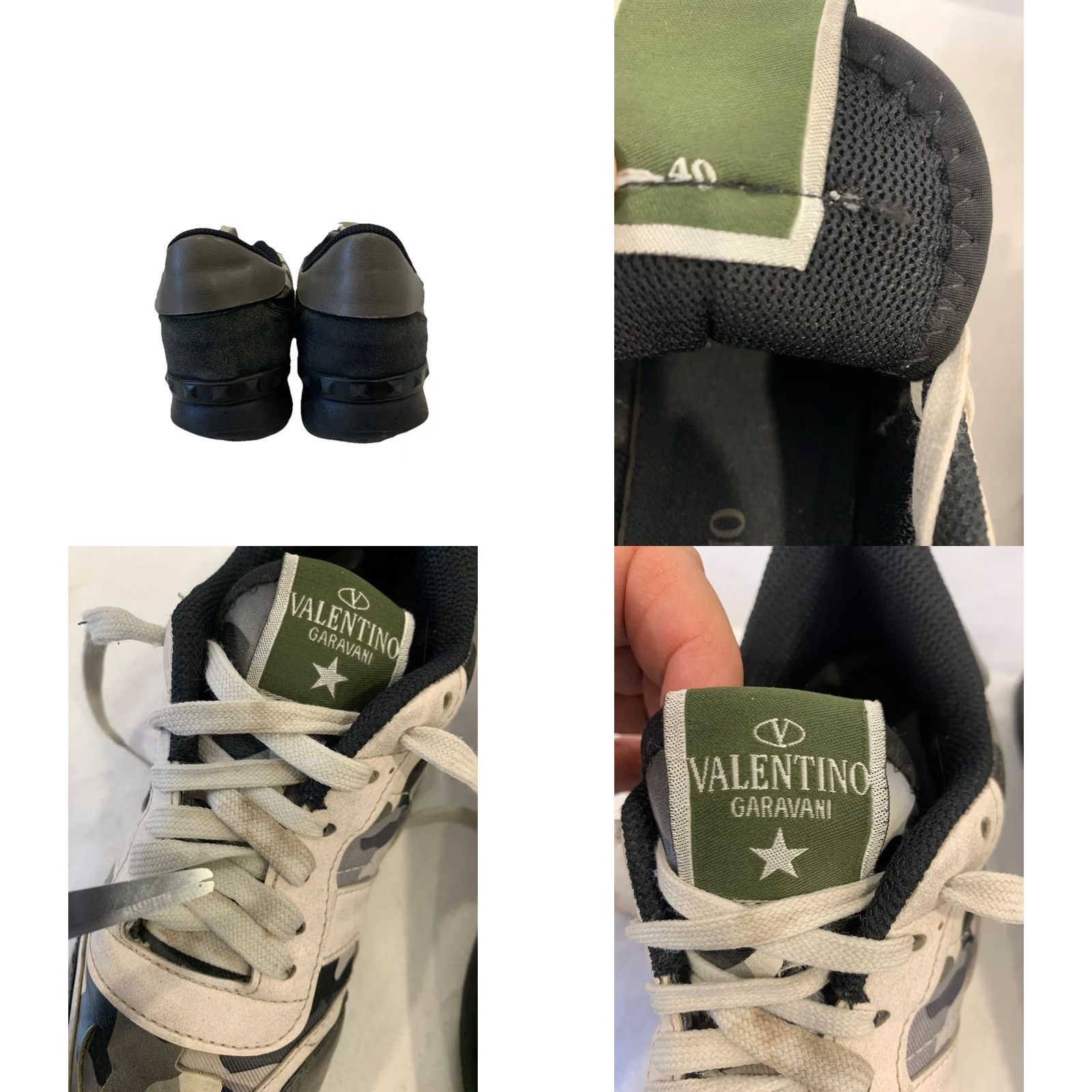 Valentino Valentino Garavani Rockrunner Sneaker Men EU 40 US 7 Camouflage Leather Multicolor Gray Green 2010s Mens Size US 7 / EU 40 - 8 Thumbnail