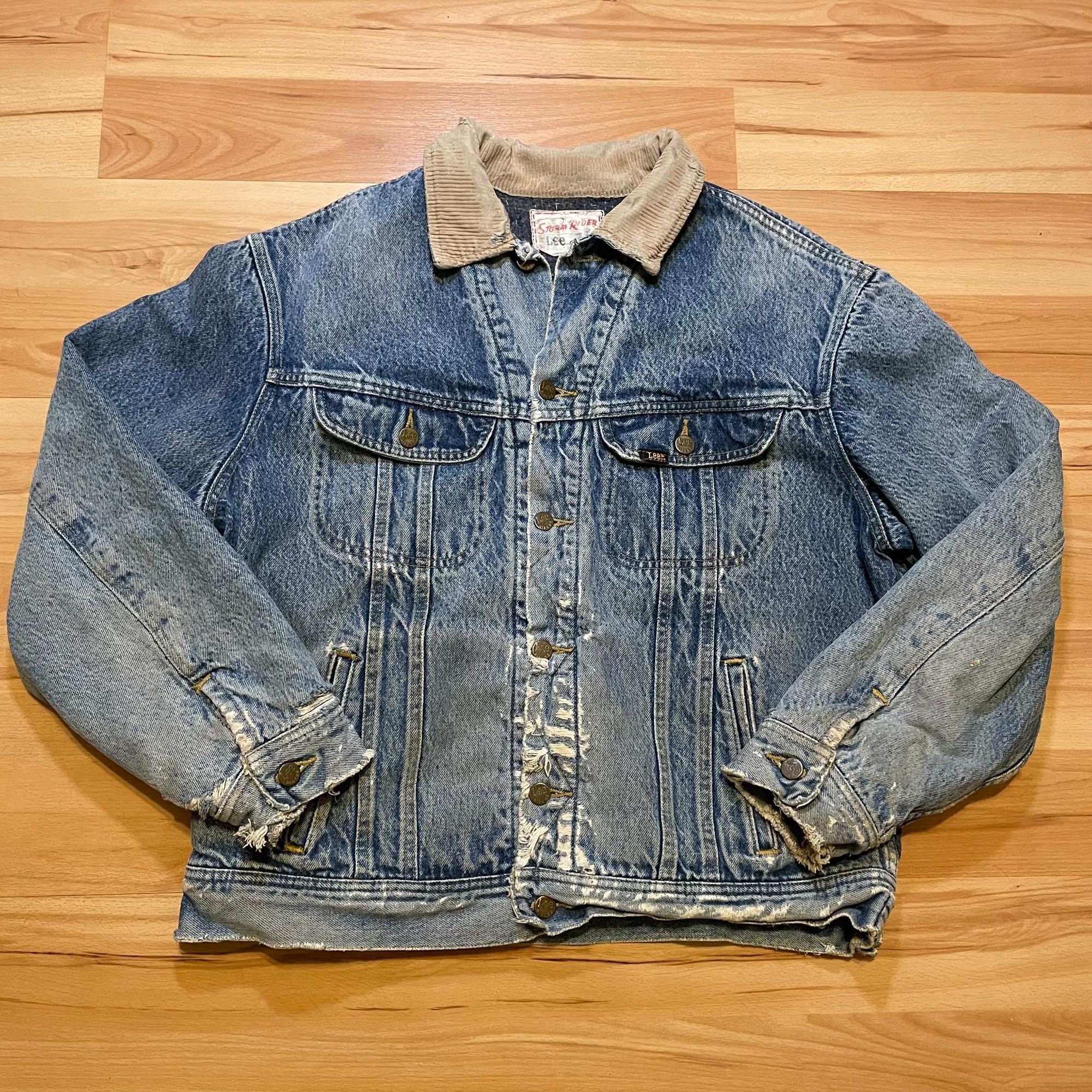 image of Levis Vintage 60S Lee Storm Riders Distressed Blanket Lined Denim in Blue, Men's (Size Large)