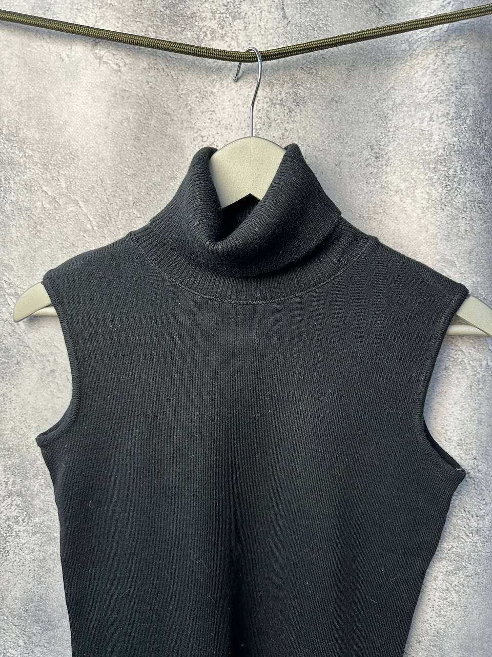 Other Sem Per Lei Turtle Neck Sweater Vest Black Stretched Size M / US 6-8 / IT 42-44 - 5 Thumbnail
