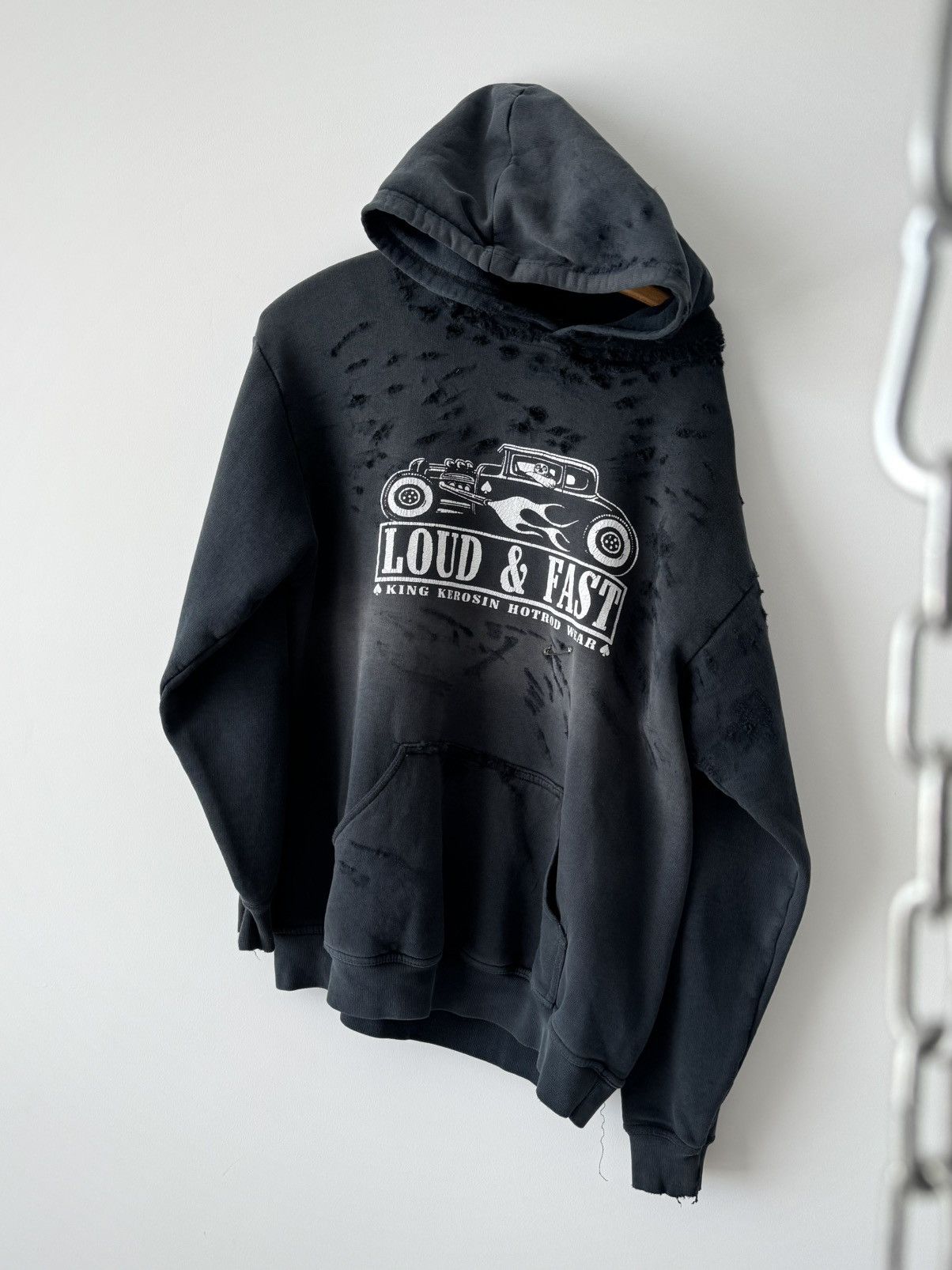 Vintage Vintage 00s Art Racing Thrashed Destroyed Faded Hoodie Size US L / EU 52-54 / 3 - 1 Thumbnail