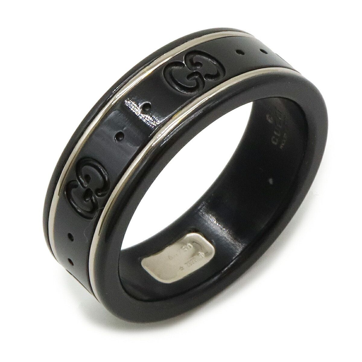 Gucci Gucci Gucci Icon Ring Synthetic Corundum K18WG Metal Ring 225985 in Pristine Condition Size ONE SIZE - 1 Thumbnail