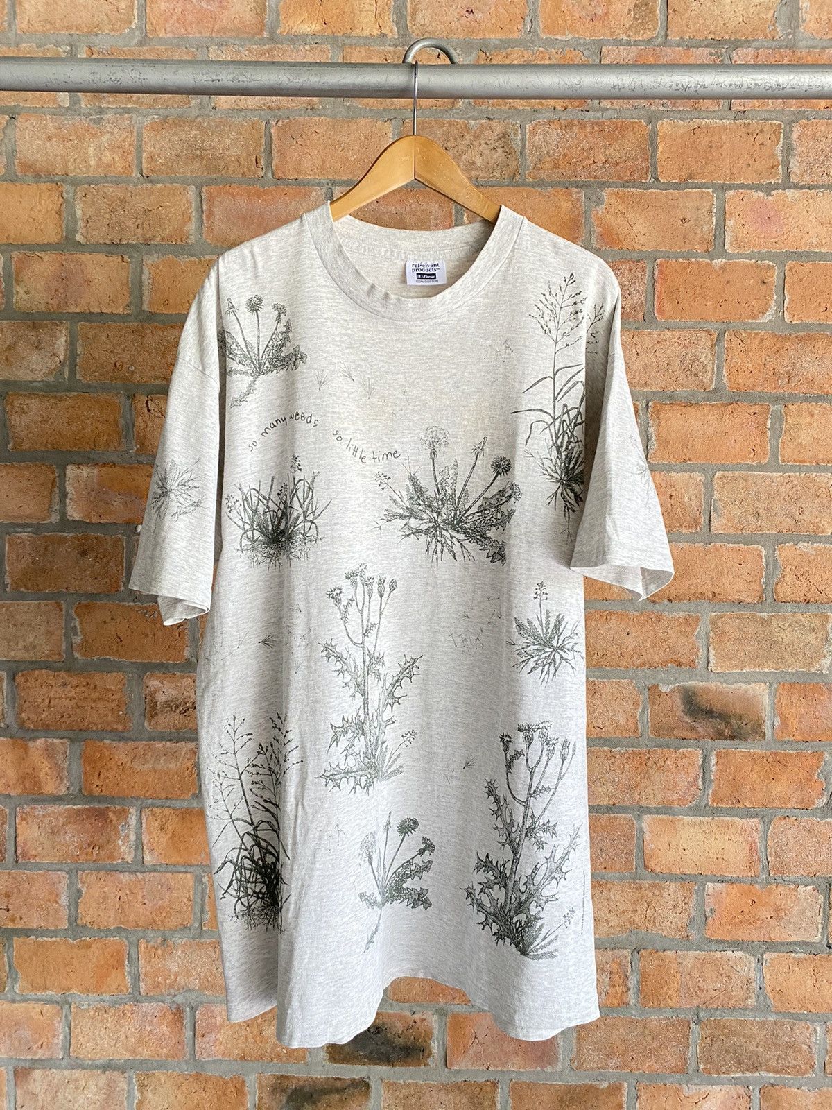 image of Vintage Rel-E-Vant Products Floral Printed Tee in Grey, Men's (Size XL)