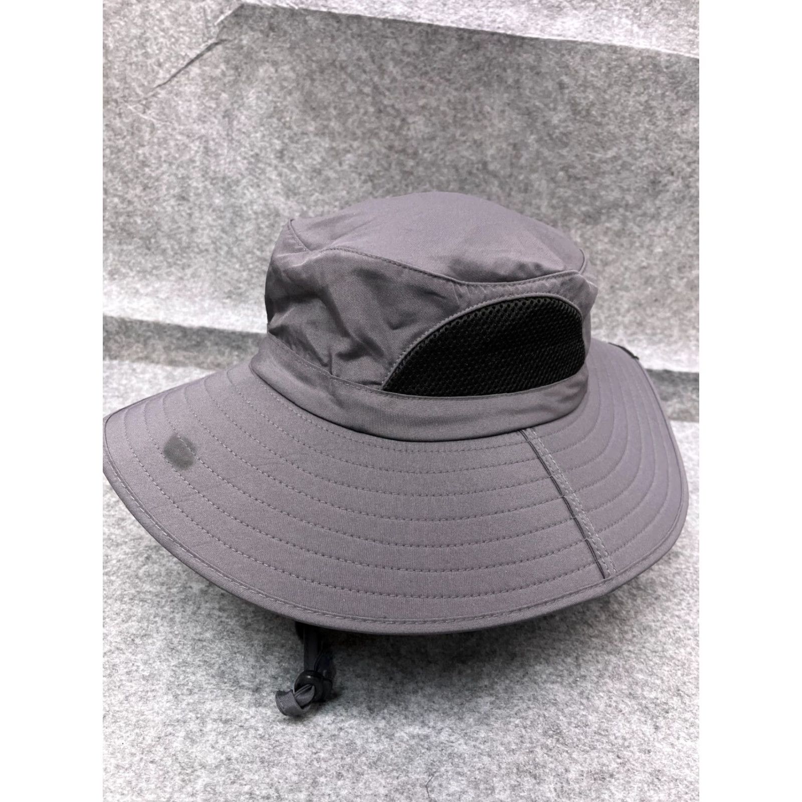 Vintage Einskey Sun Hat Adult One Size Gray Knit 100% Polyester Camp Outdoors Hat/Cap Unisex Adults Sun Hat Men Women Size ONE SIZE - 4 Thumbnail