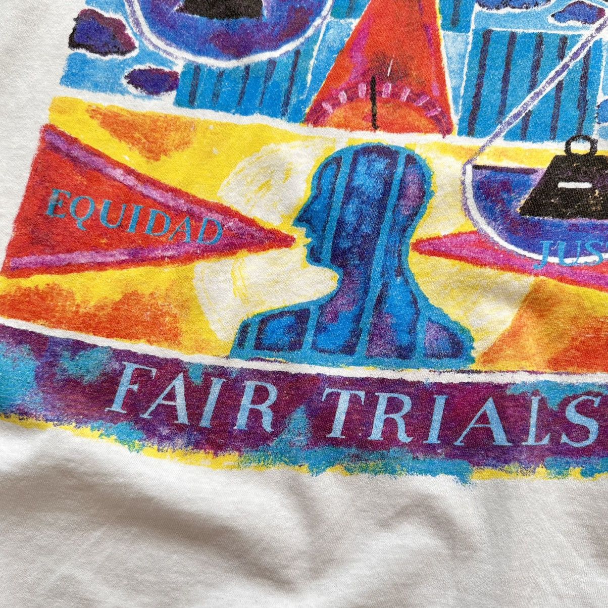 Keith Haring 90s Amnesty International Fair Trials Vintage T Shirt Art Size US XL / EU 56 / 4 - 4 Thumbnail