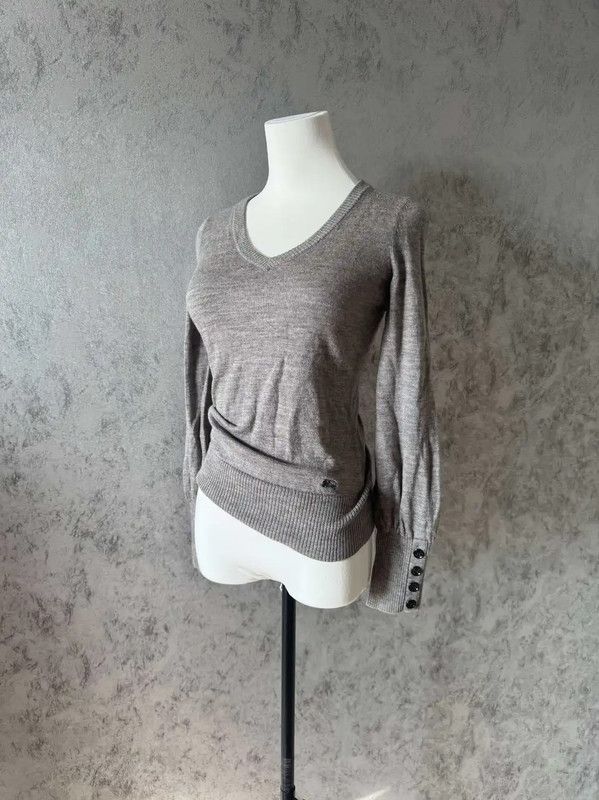 Burberry Gray Wool Long Sleeve Sweater