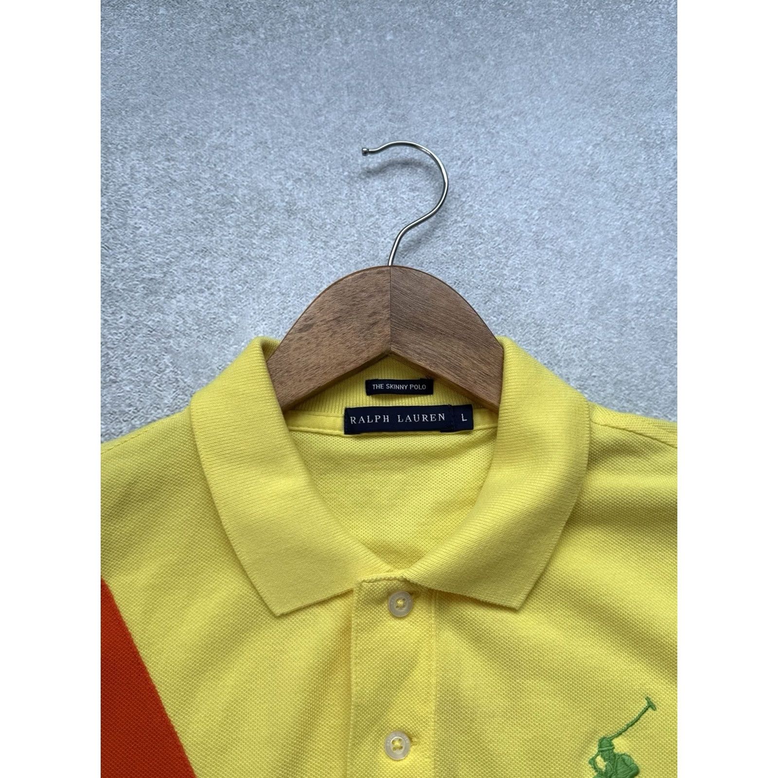 Ralph Lauren Ralph Lauren Polo Shirt Women's L Yellow 90s Y2K Big Pony Beaded Short Sleeve Collared Vintage Polo Ralph Lauren Big Pony Shirt Size L / US 10 / IT 46 - 6 Thumbnail