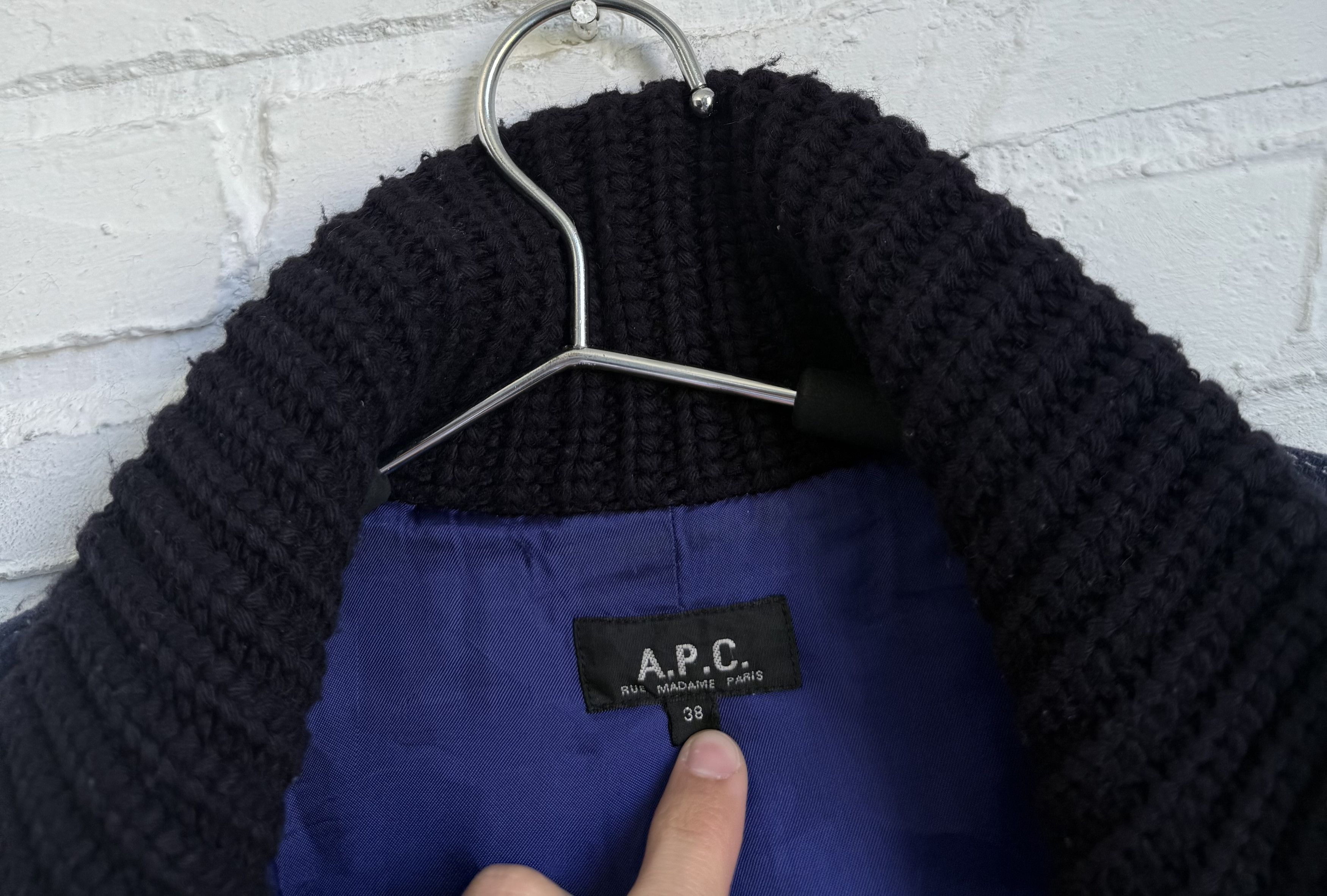 A.P.C. A.P.C. Rue Madame Paris Wool Plaid Knit Collar Jacket Size M / US 6-8 / IT 42-44 - 2 Thumbnail