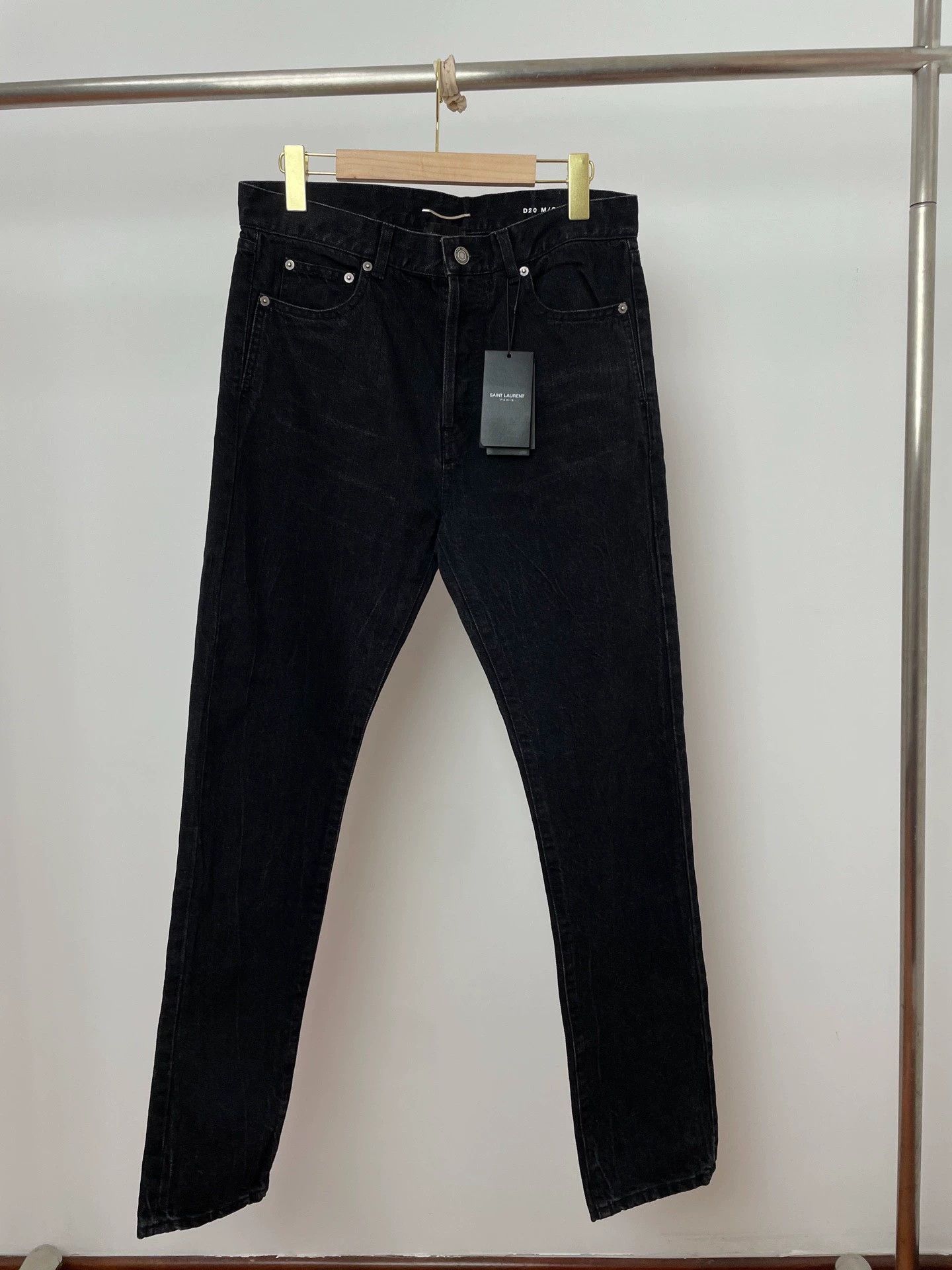 Saint Laurent Paris Saint Laurent D20 Black Classic Straight Jeans Size US 31 - 1 Thumbnail
