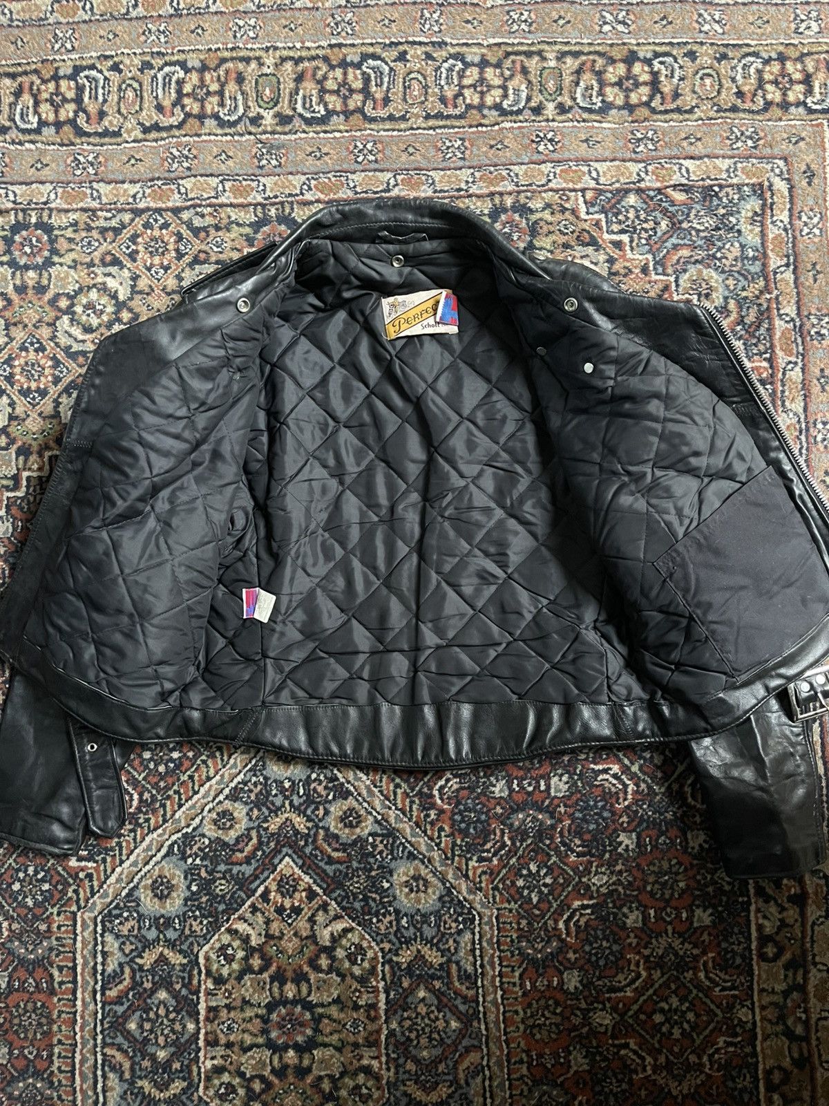 Schott Vintage Schott Perfecto 618 Leather Jacket 80s Size US L / EU 52-54 / 3 - 3 Thumbnail