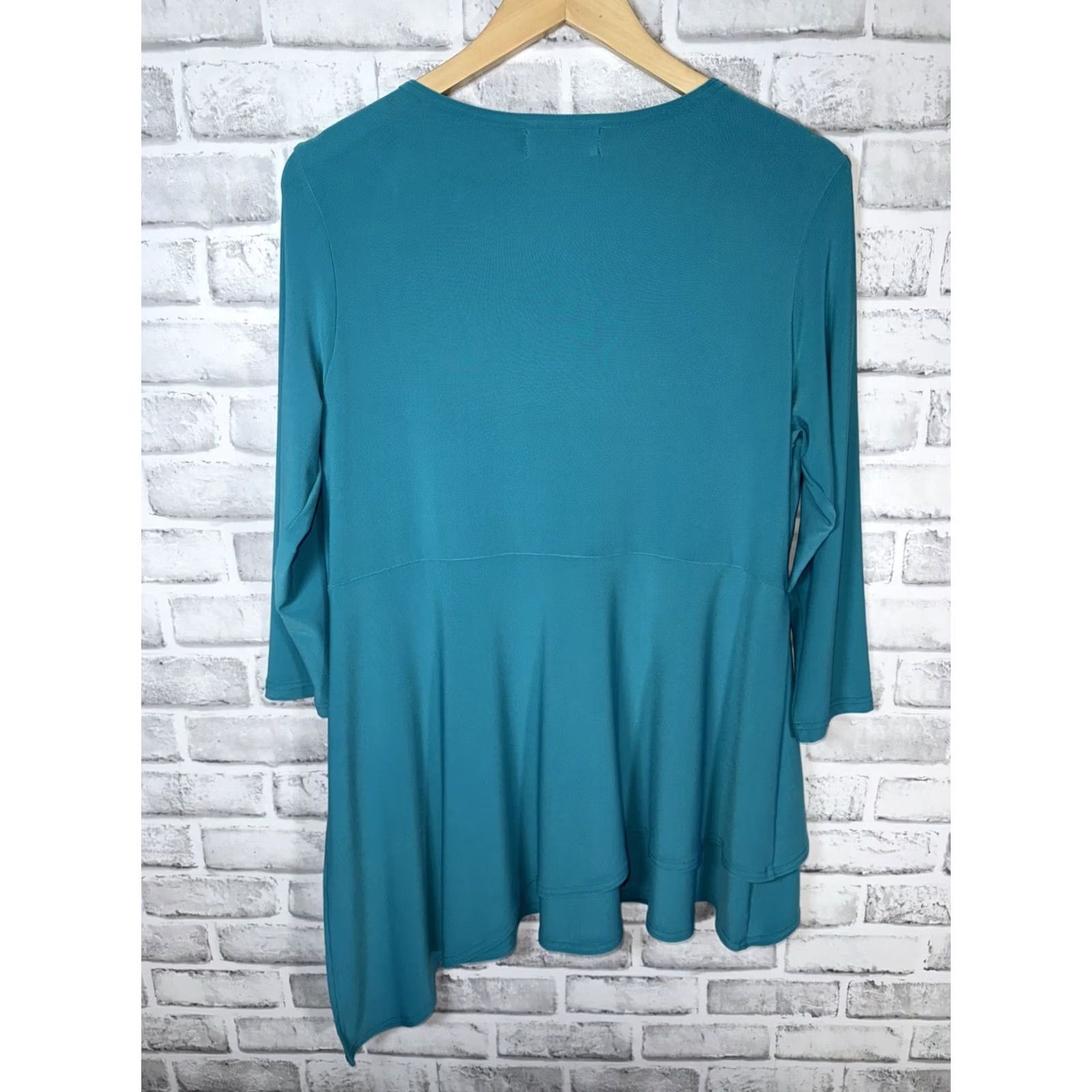 Vintage Sympli Teal Pullover Shirt Womens 12 Teal Blouse Stretchy Pullover Women 12 Blouse Shirt Sympli Teal Pullover Blouse Womens 12 Size XL / US 12-14 / IT 48-50 - 7 Thumbnail