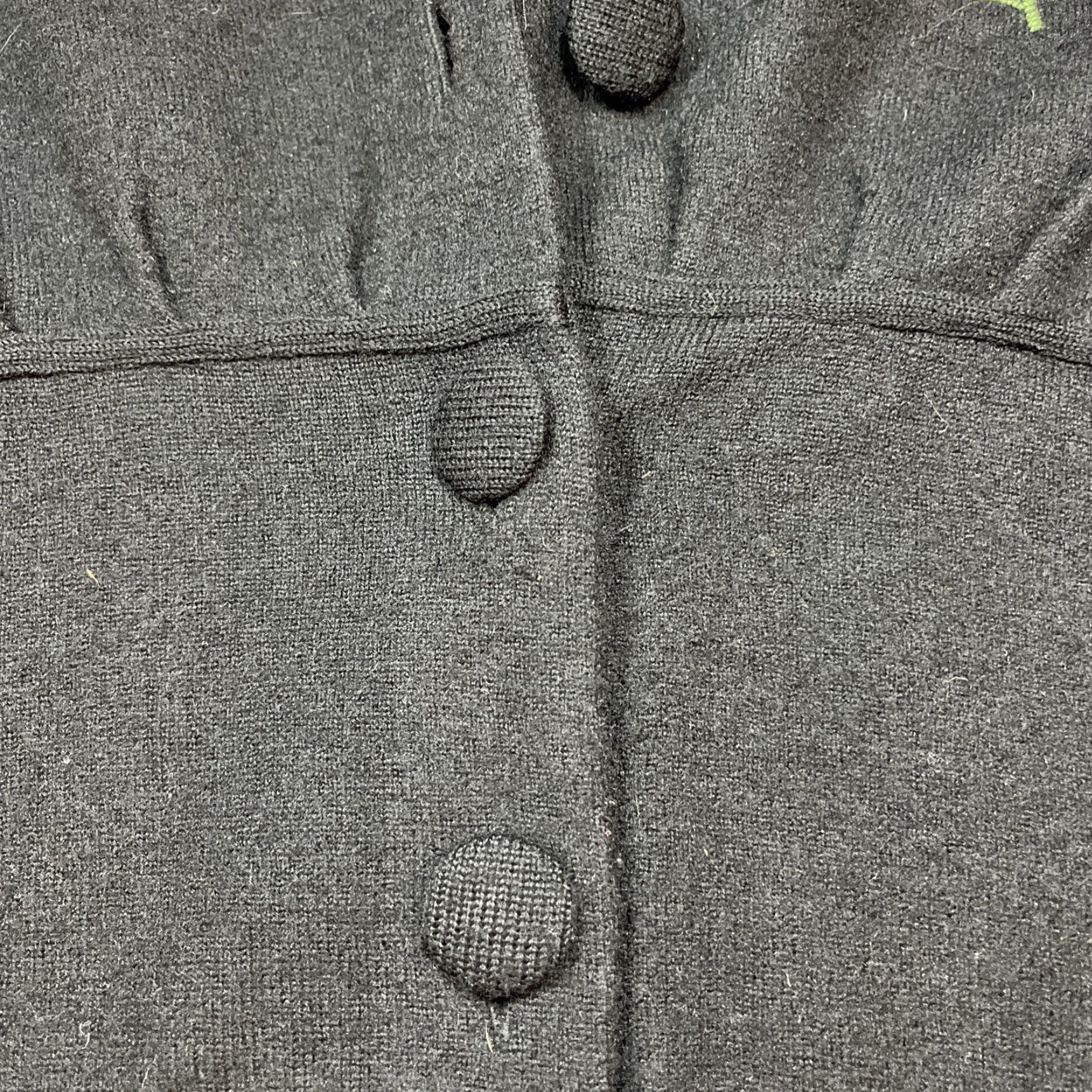 Boston Proper L BLACK Wool PINK ROSES SWEATER Cardigan BUTTON High Collar Jacket Coat Size L / US 10 / IT 46 - 4 Thumbnail