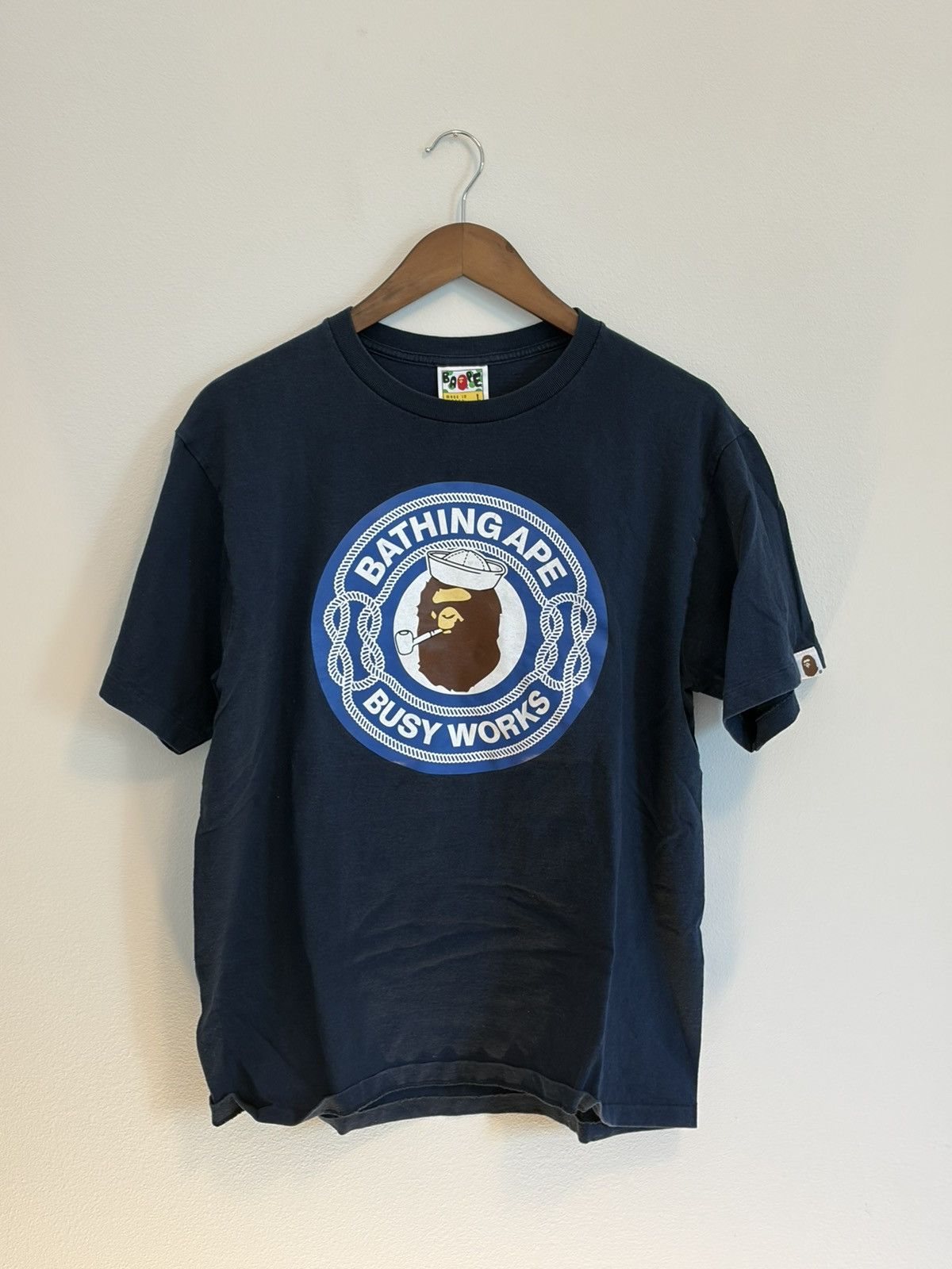 Bape BAPE A Bathing Ape Busy Works Tee Navy Blue Size Large Size US L / EU 52-54 / 3 - 1 Thumbnail