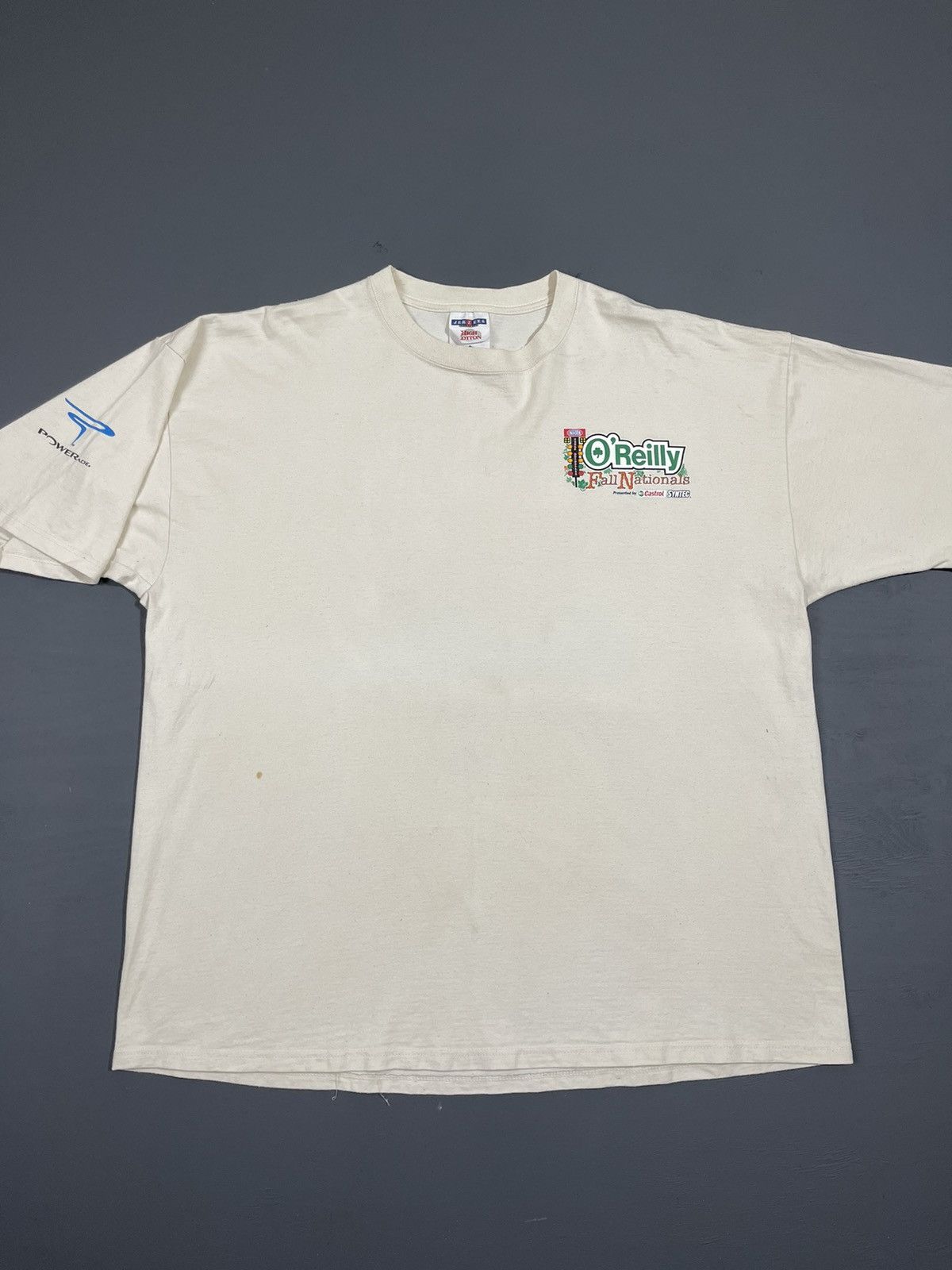 Jerzees 2002 O'Reilly Fall Nations Drag Nascar Vintage T-shirt Size US XL / EU 56 / 4 - 4 Thumbnail