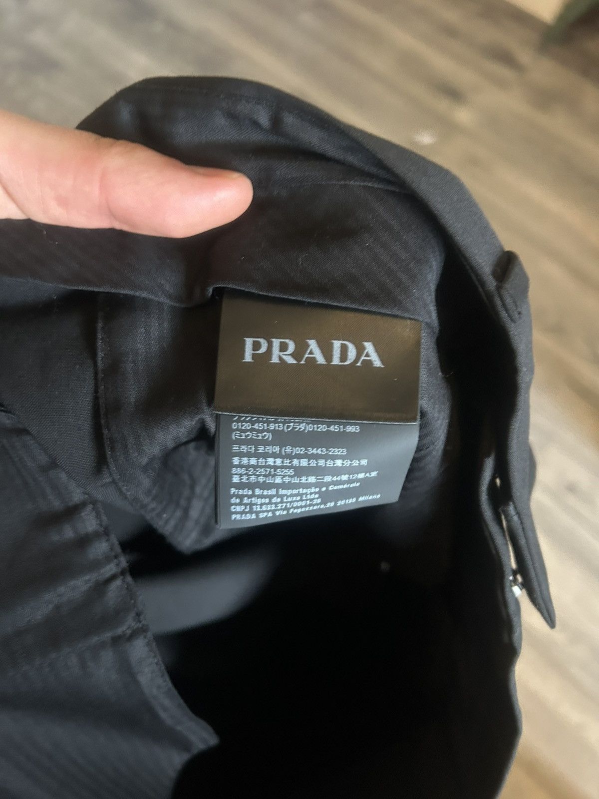 Prada Prada Black Poplin Virgin Wool Trousers Size US 34 / EU 50 - 10 Thumbnail