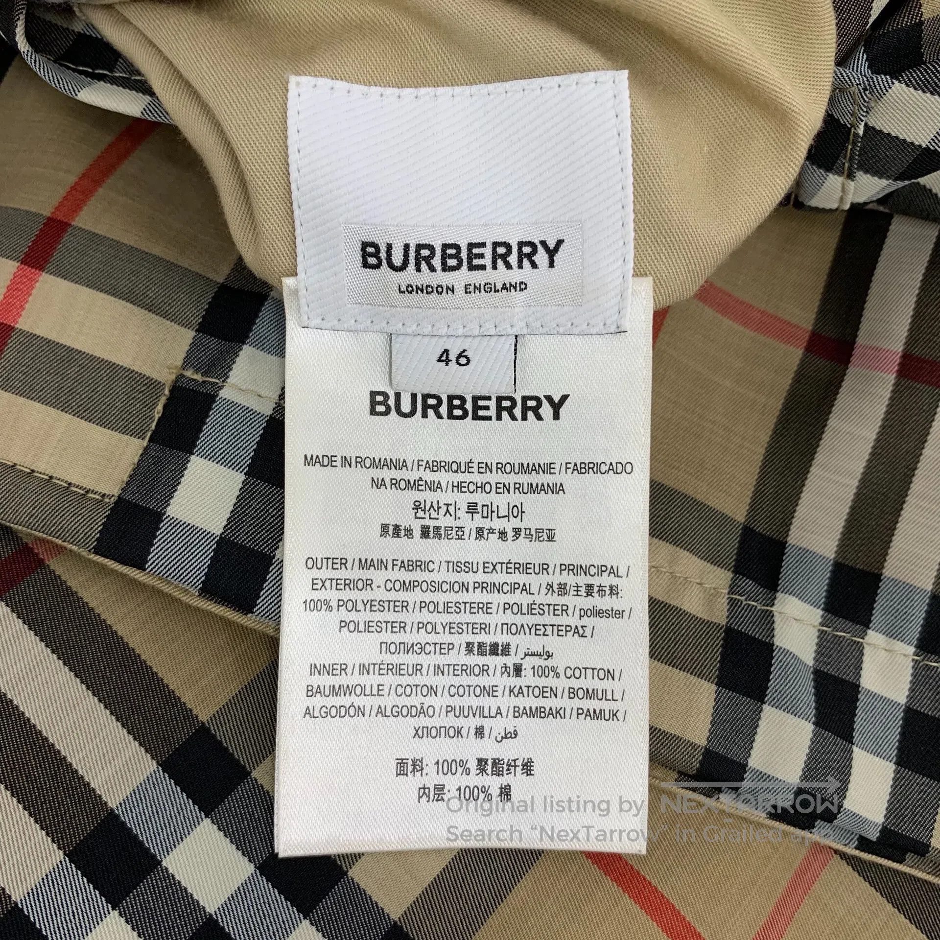 Burberry Burberry Brown classic plaid design collar single-breasted Size US S / EU 44-46 / 1 - 5 Thumbnail