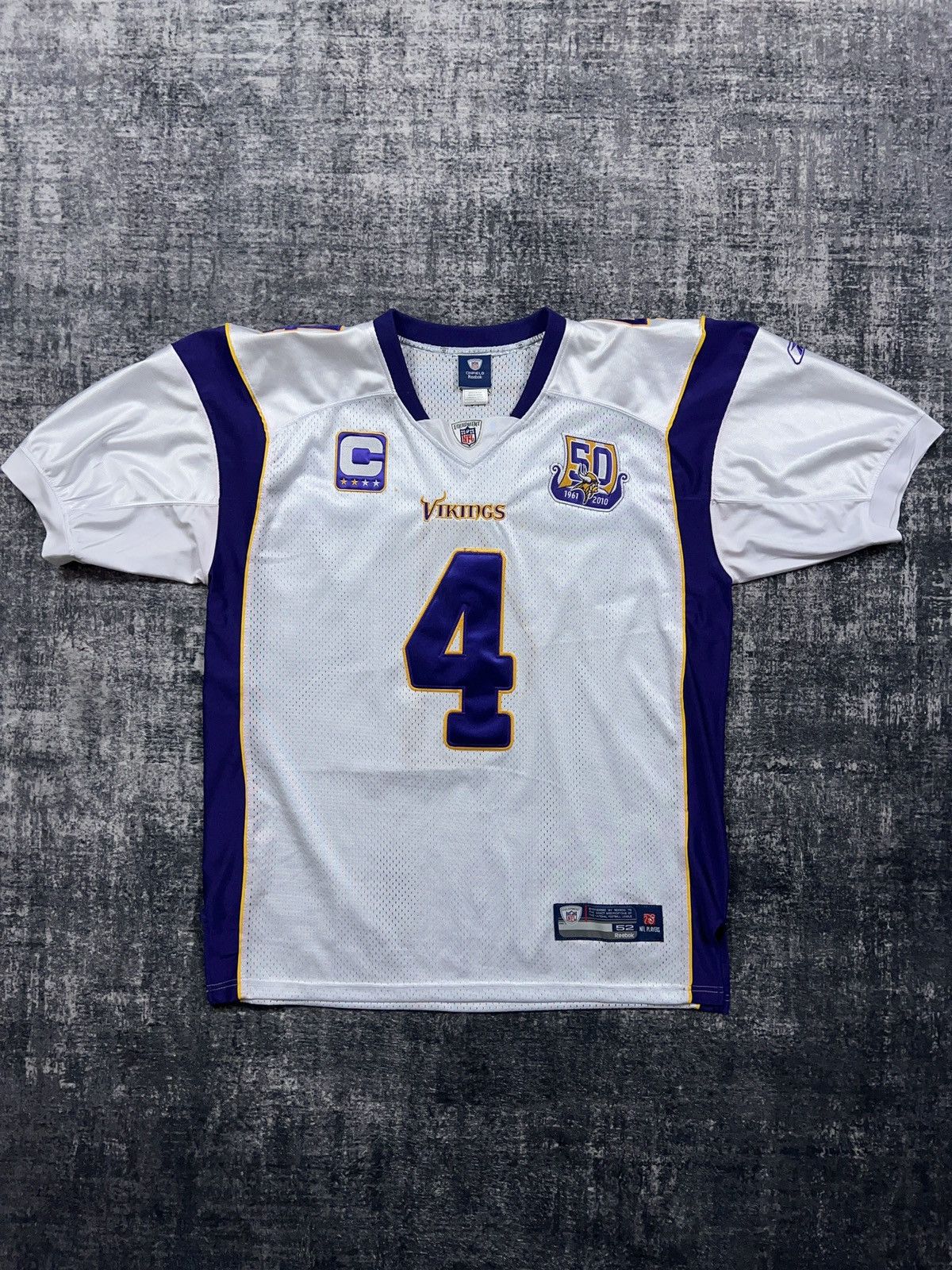NFL × Reebok × Vintage Y2K Brett Favre Minnesota Vikings Captain 50 Years Jersey Size US XL / EU 56 / 4 - 1 Thumbnail