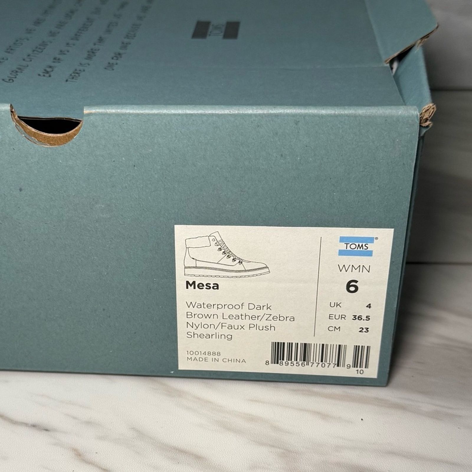 Toms TOMS Mesa Waterproof Boots Brown Leather & Zebra Print 6 Size US 6 / IT 36 - 8 Thumbnail