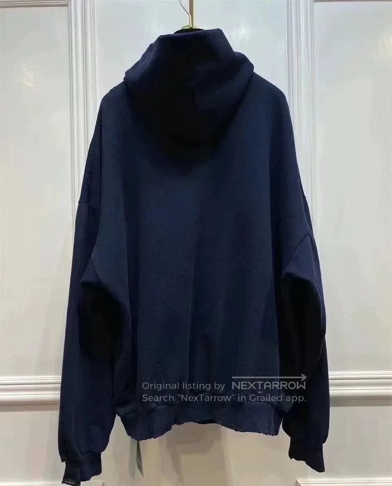 Balenciaga Balenciaga Be Nice Distressed Blue Hoodie. Size US M / EU 48-50 / 2 - 2 Thumbnail
