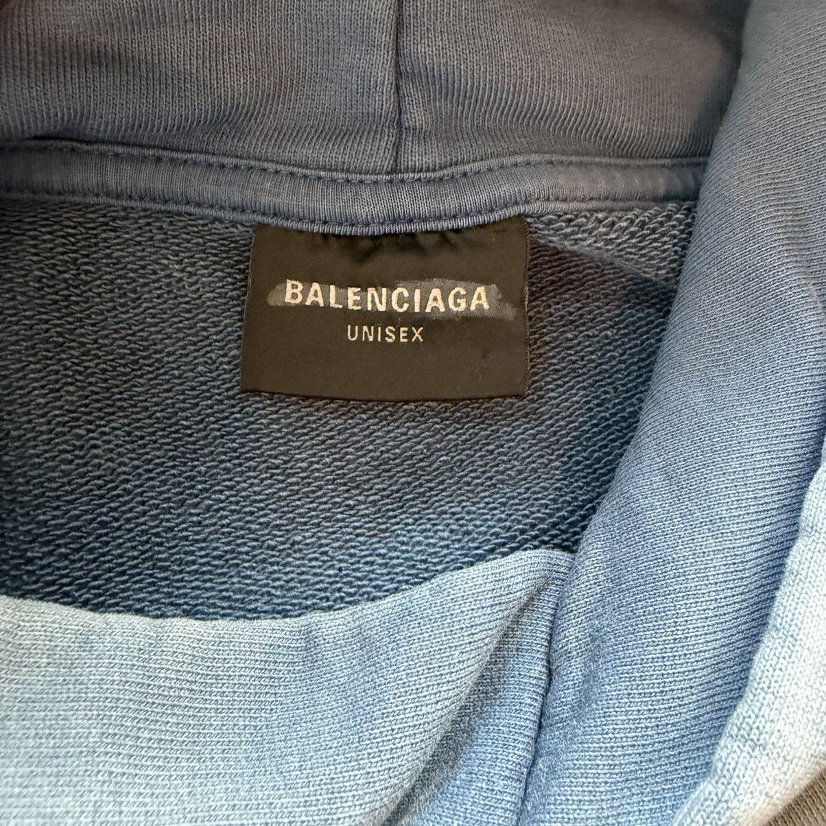 Balenciaga Balenciaga HandDrawn Logo Hoodie Faded Blue Size US L / EU 52-54 / 3 - 5 Thumbnail