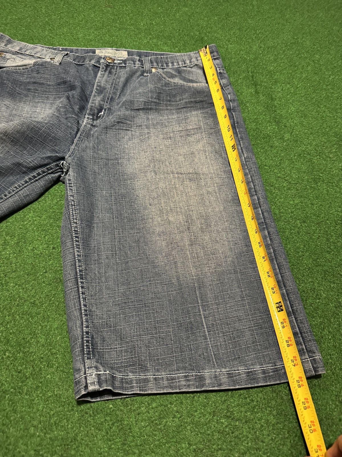 Southpole Y2K Silver Point Baggy Hip Hop Jorts 42 18” Denim Shorts Size US 42 / EU 58 - 8 Thumbnail