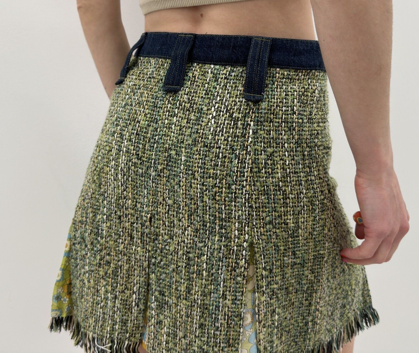 Dolce & Gabbana Vintage D&G Dolce&Gabbana Knit Mini Skirt y2k Viscose Tweed Size 26" / US 2 / IT 38 - 11 Thumbnail