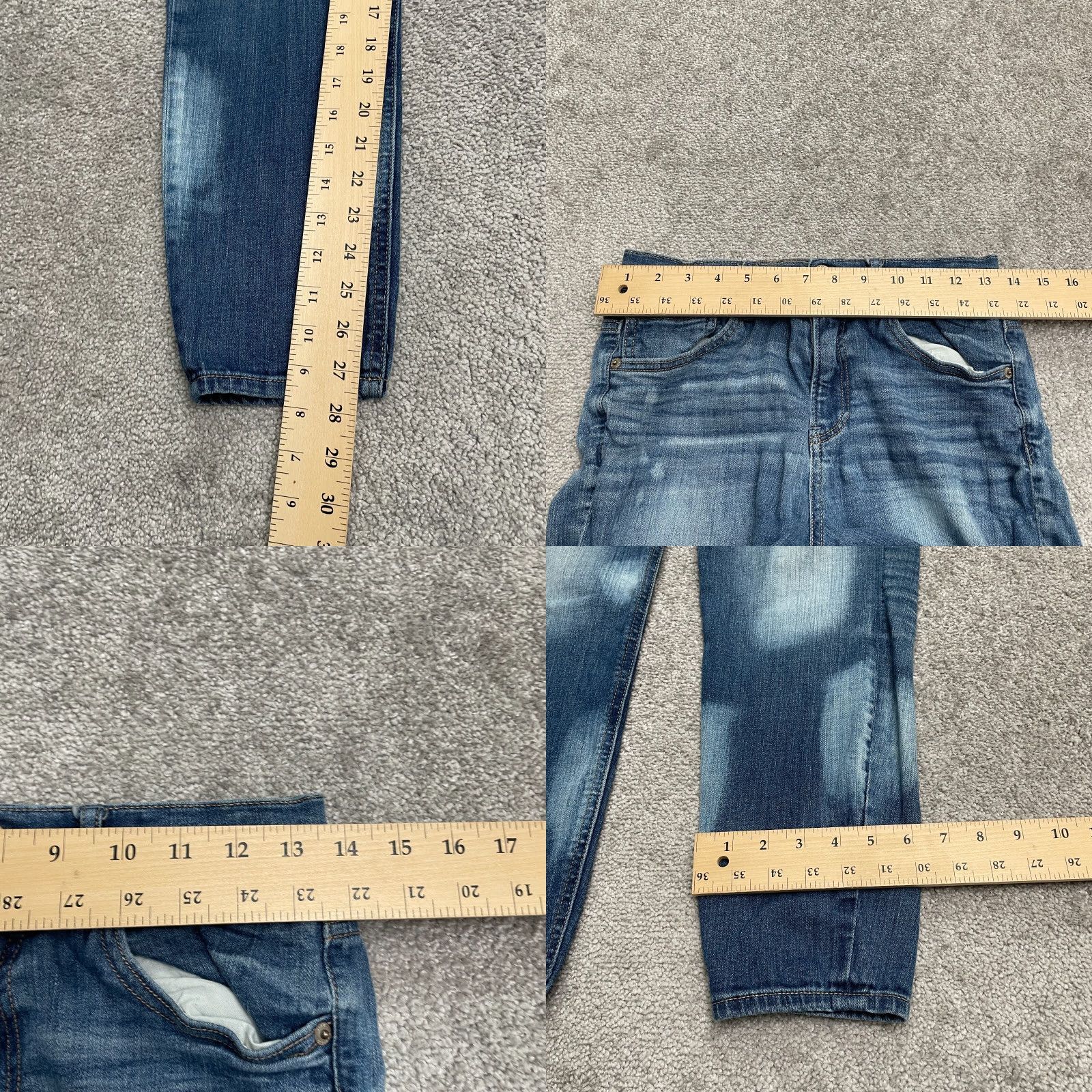 Express VINTAGE: No. Express Spotted Denim Ankle Jegging Women’s Sz 4 Blue High-Rise Jeans 28x27.5 Size 27" / US 4 / IT 40 - 9 Thumbnail