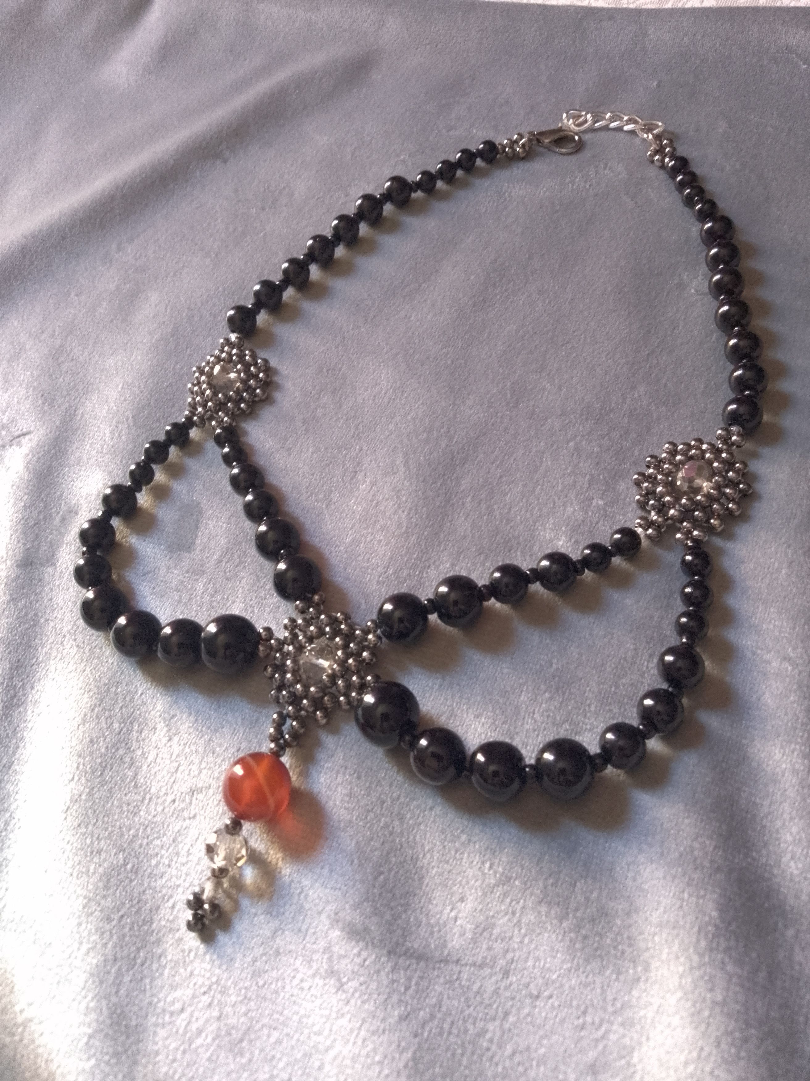 Other Necklace Black Gothic Middle-age with carnelian gemstone Size ONE SIZE - 1 Thumbnail