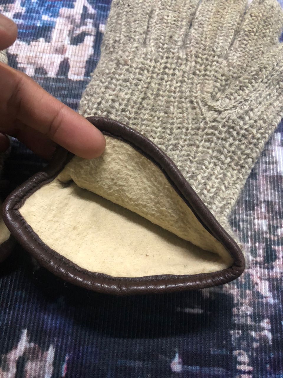 Avirex Avirex Wool Leather Part Gloves Size ONE SIZE - 4 Thumbnail