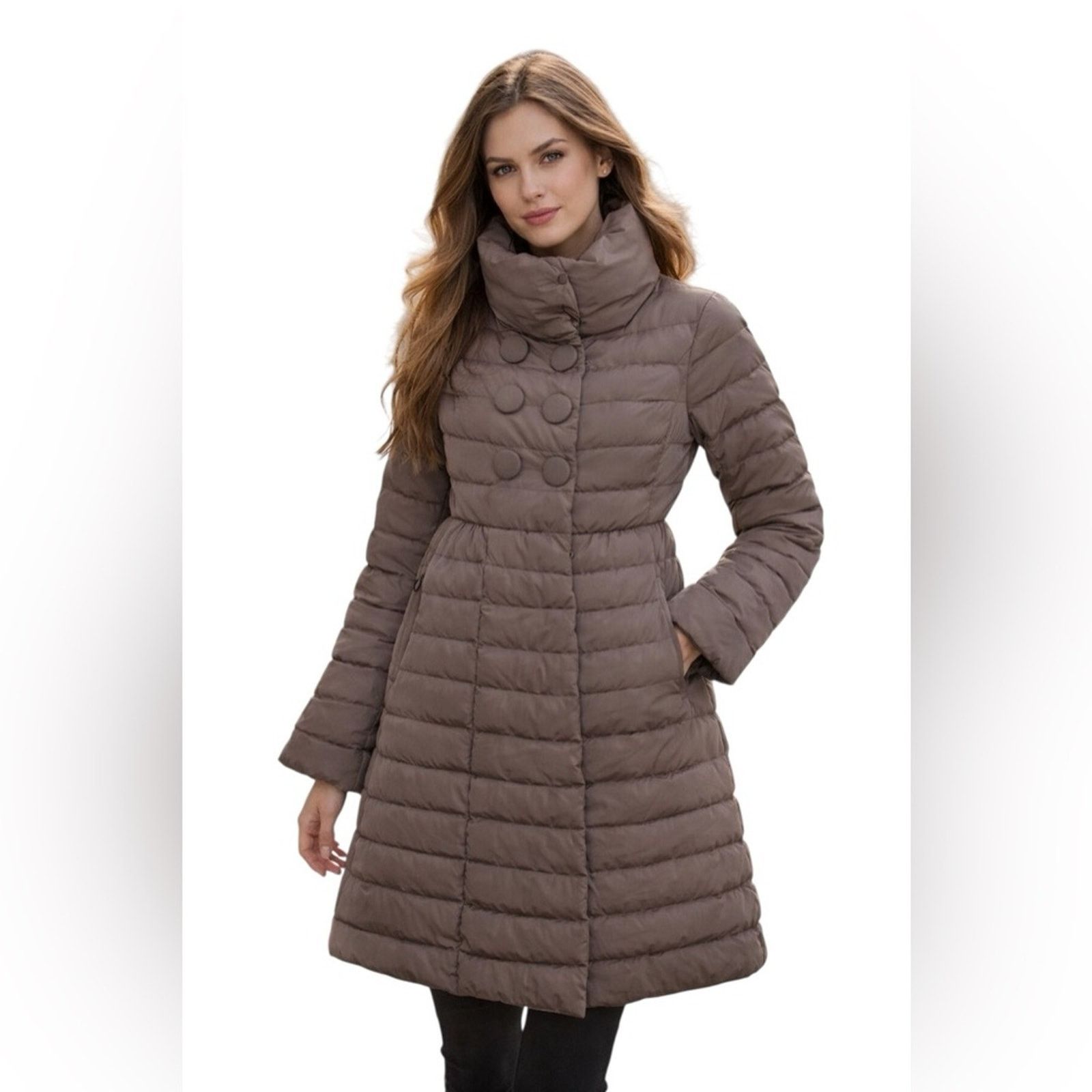Moncler Moncler Johanna Long Down Puffer Coat Taupe 1 Size S / US 4 / IT 40 - 1 Thumbnail