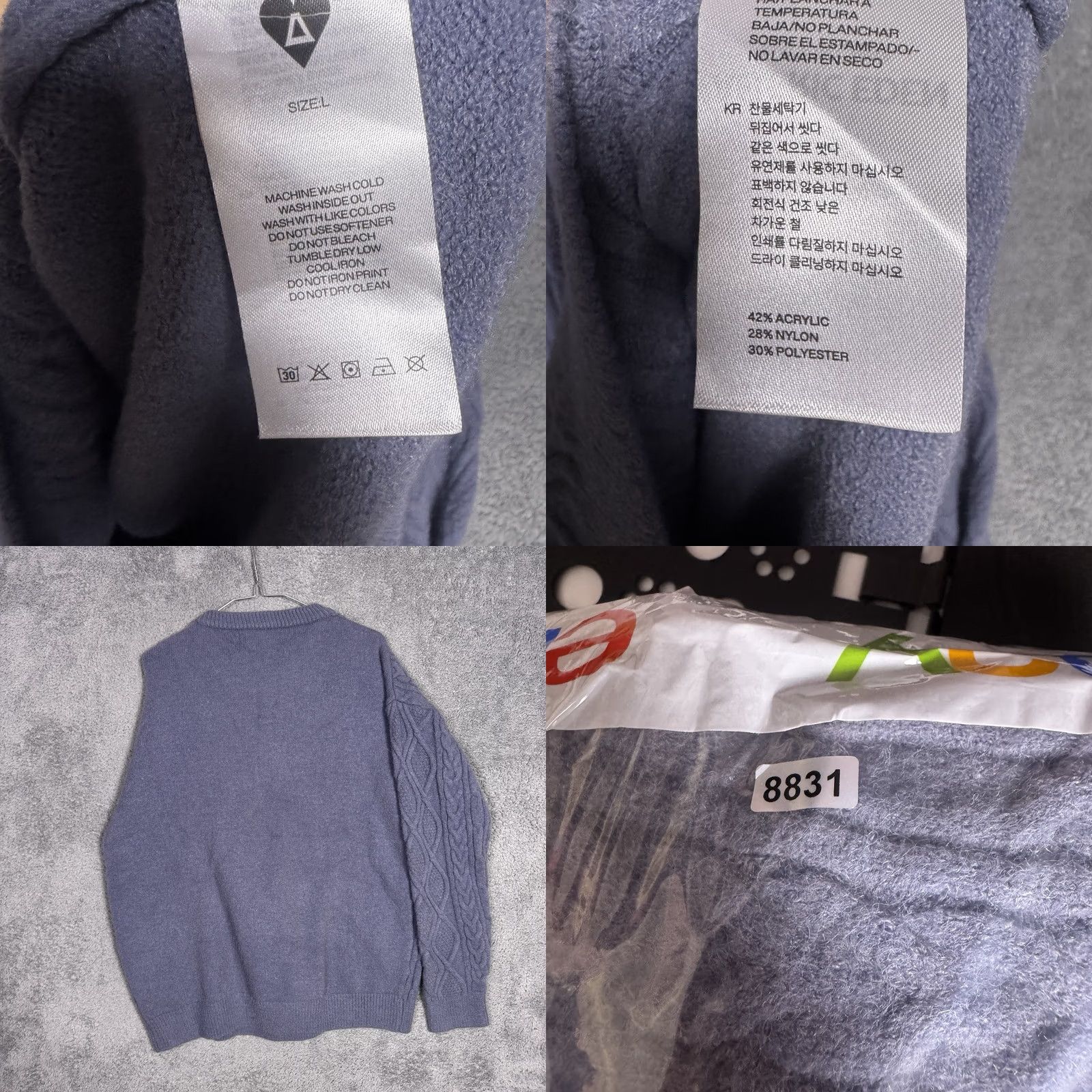 Vintage Aelfric Eden Sweater Mens L Cable-Knit Pullover Fisherman Crew Neck Blue 90s Pullover Shirt or Sweater Size US L / EU 52-54 / 3 - 8 Thumbnail