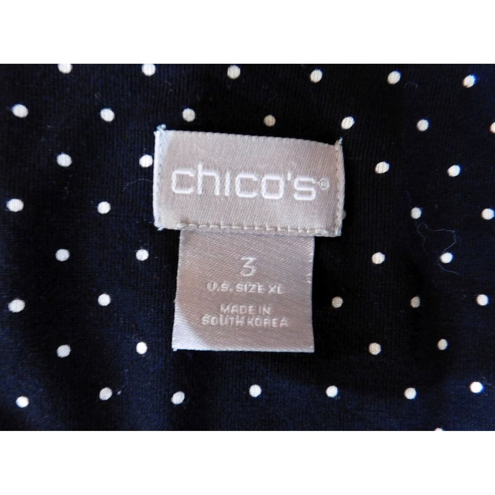 Vintage Chicos Blouse Size 3 black pullover womens dots stretch classic top Size XS / US 0-2 / IT 36-38 - 5 Thumbnail