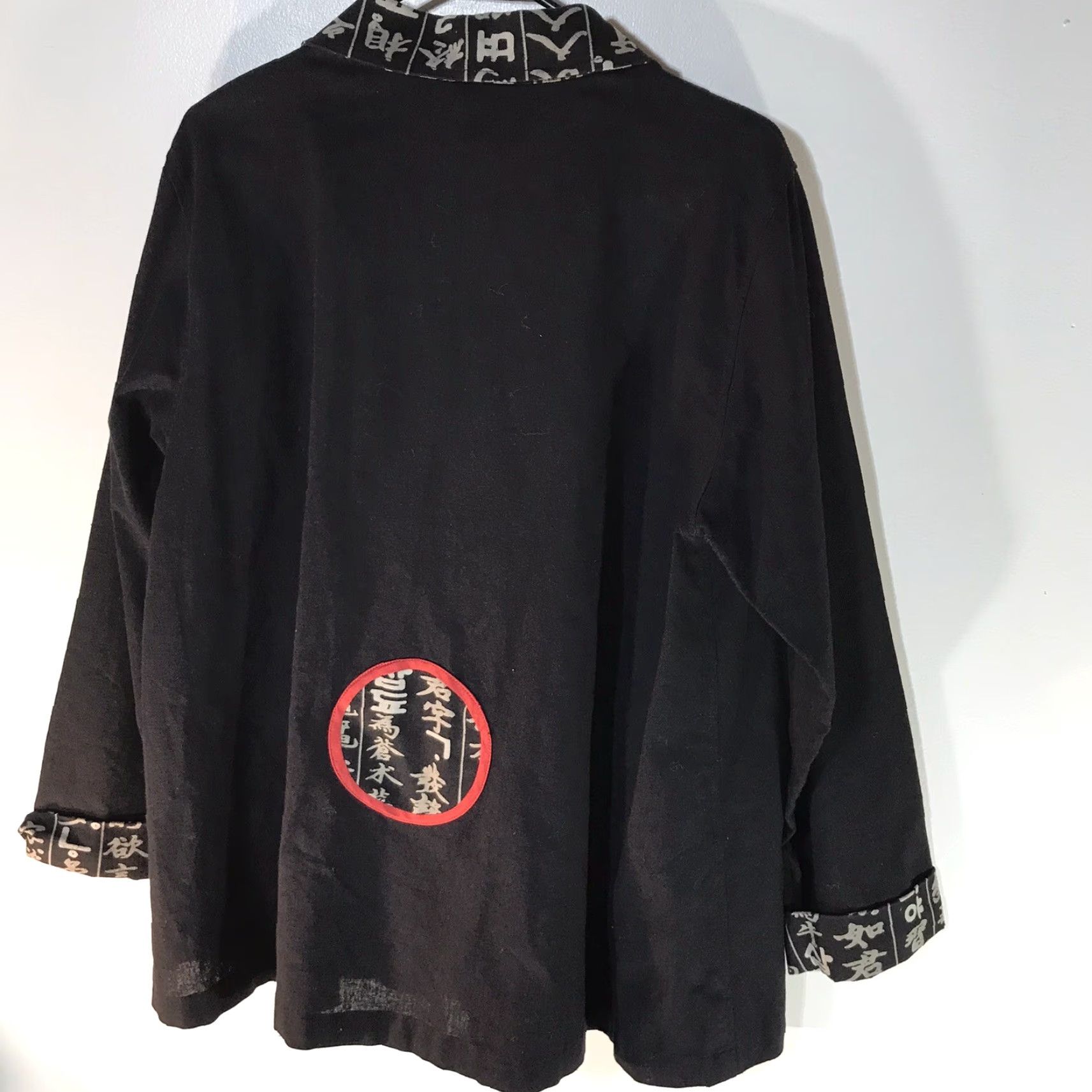 Vintage VINTAGE Depop Canvas Jacket Women L Black/Beige One Button 90s Mid-Length Long Sleeve Casual Size L / US 10 / IT 46 - 3 Thumbnail