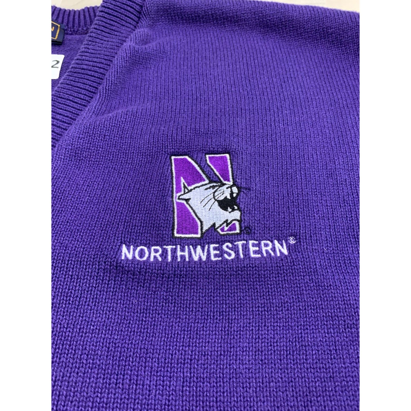 Vintage VINTAGE Andrew Rohan Northwestern Wildcats V Neck Sweater XL Mens Purple 90s USA Embroidered Logo Size US XL / EU 56 / 4 - 5 Thumbnail