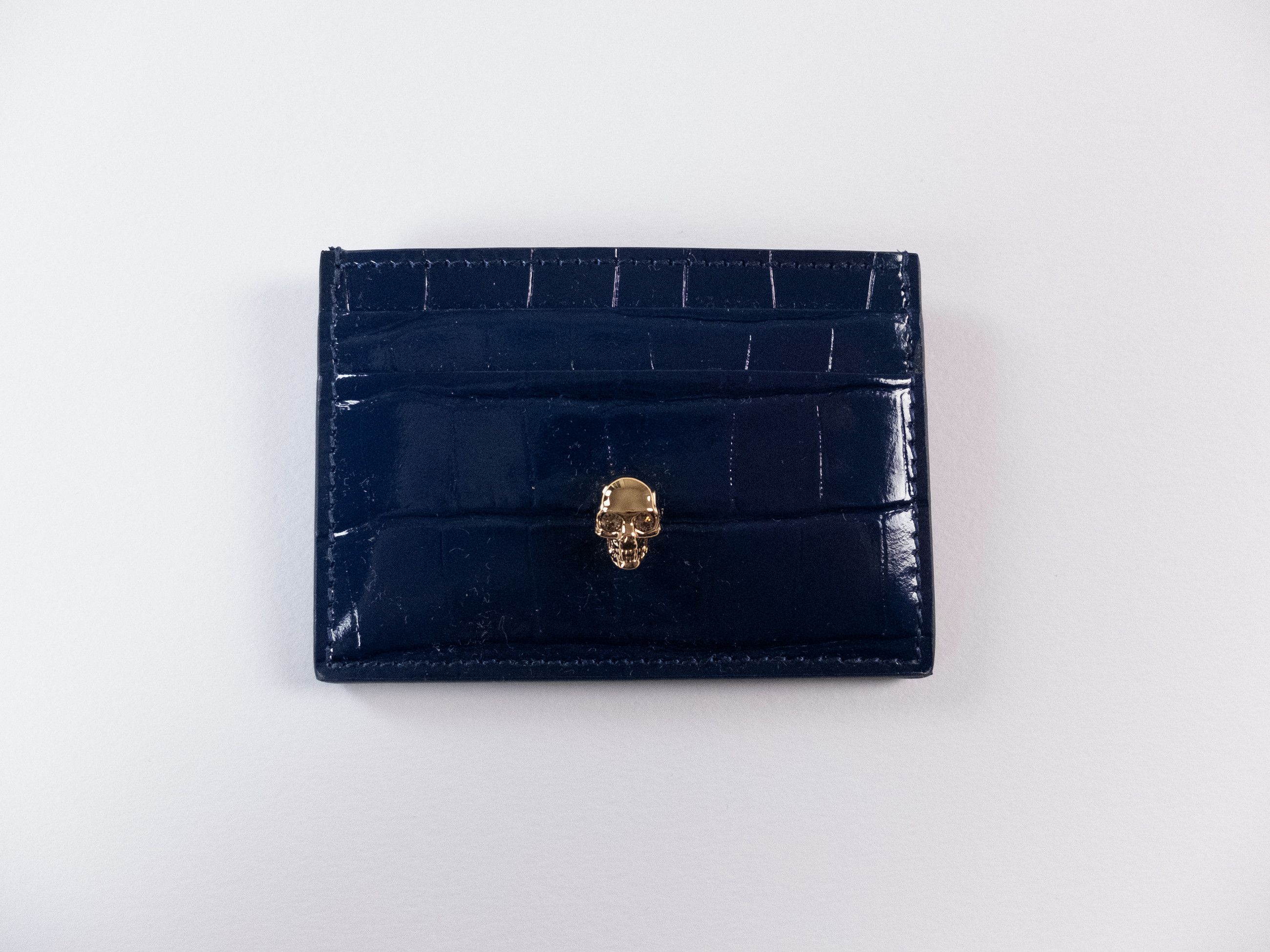 Alexander McQueen ALEXANDER MCQUEEN Skull blue croc effect card holder q Size ONE SIZE - 1 Thumbnail