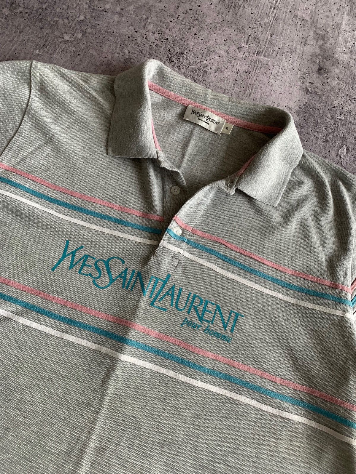 Vintage × Yves Saint Laurent Yves Saint Laurent Tee Shirt Polo Original Size US XL / EU 56 / 4 - 2 Thumbnail