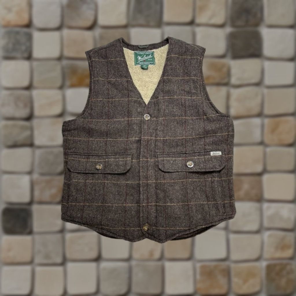 Vintage Woolrich Wool Vest Mens M Brown Insulated Wool Outer Shell Zip Puffer Jacket Lining Polyester Size US M / EU 48-50 / 2 - 1 Thumbnail