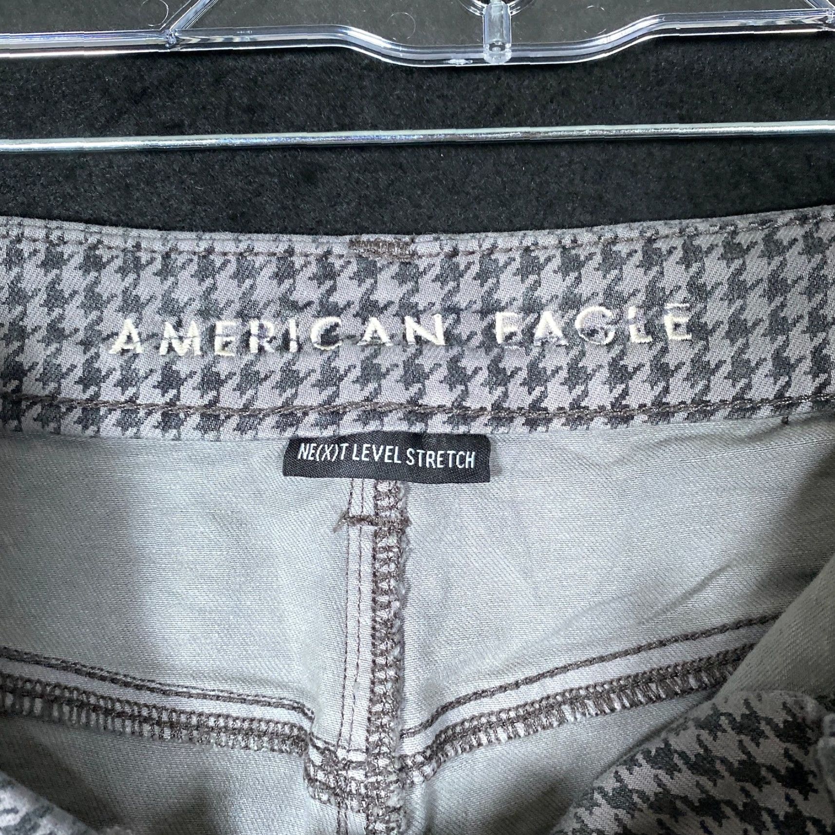 American Eagle Outfitters VINTAGE American Eagle Womens Pants Gray Herringbone Curvy High Rise Jegging Stretch 24 Size 27" / US 4 / IT 40 - 4 Thumbnail