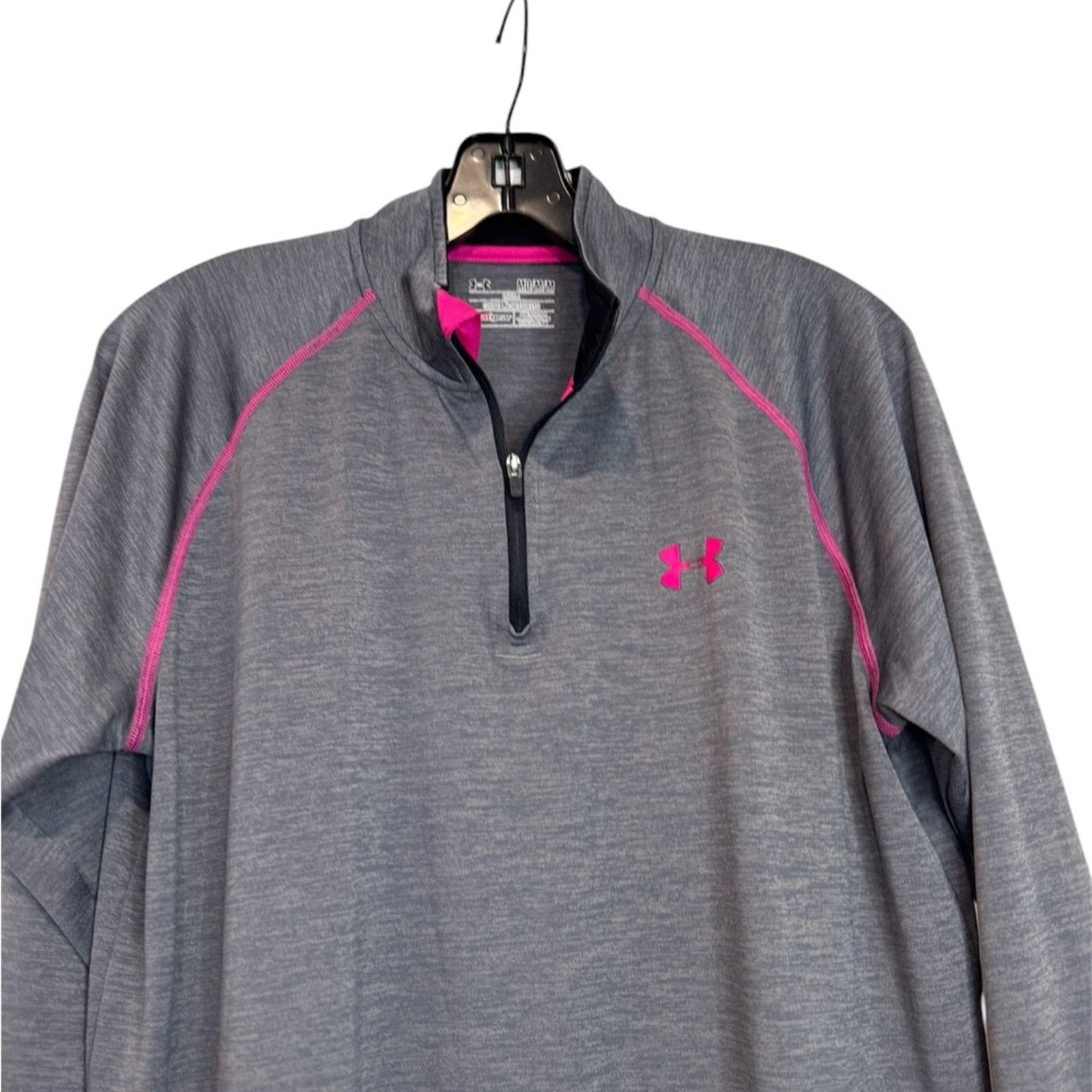 Under Armour Under Armour Heat Gear 1/4 Zip Grey With Pink Trim Size M Size M / US 6-8 / IT 42-44 - 2 Thumbnail