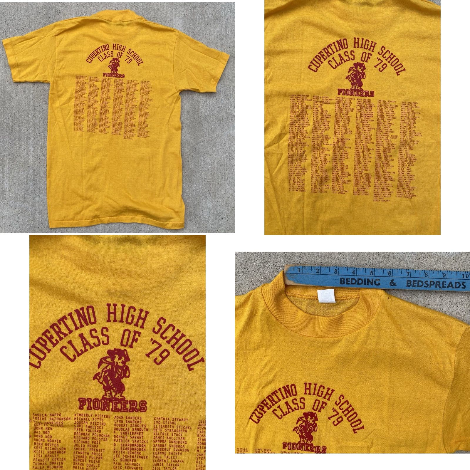 Vintage VINTAGE Cupertino High School Pioneers Class Of 79 T Shirt 70s 1979s Size M Yellow Womens Men Multifaceted Graphic Print 70s Retro Full Roster Tee Size US M / EU 48-50 / 2 - 10 Thumbnail