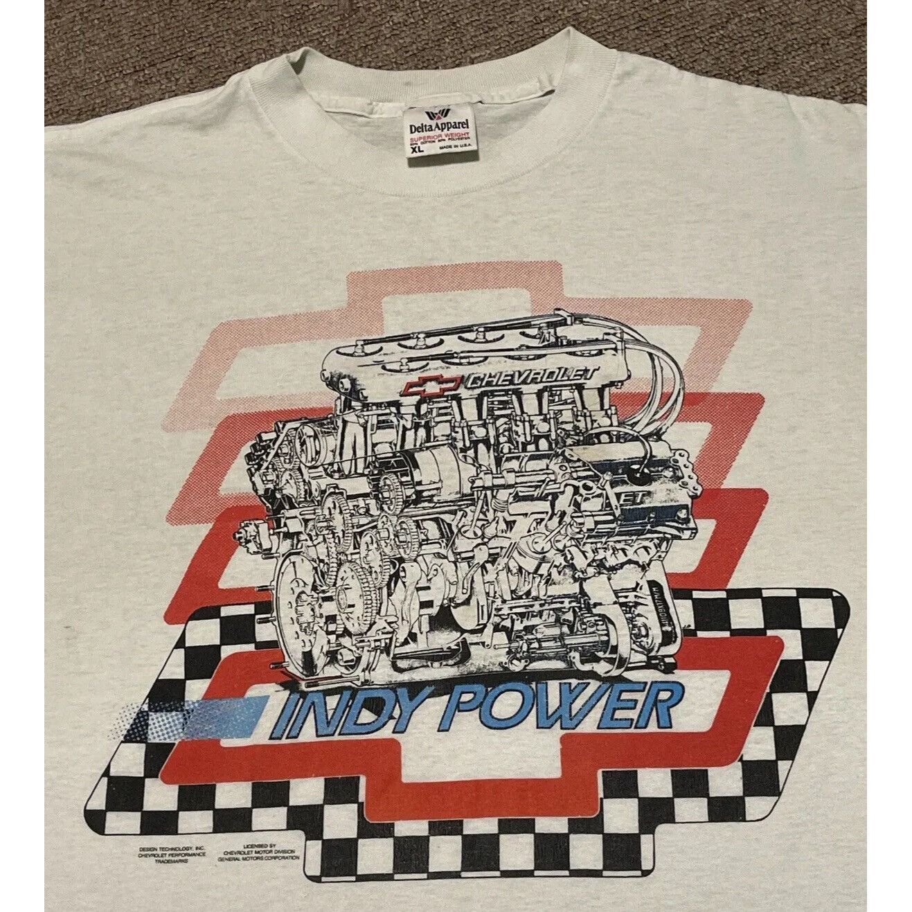 Delta Vintage 80's XL Chevy Indianapolis INDY Raceway Nascar Singl Size US XL / EU 56 / 4 - 3 Thumbnail