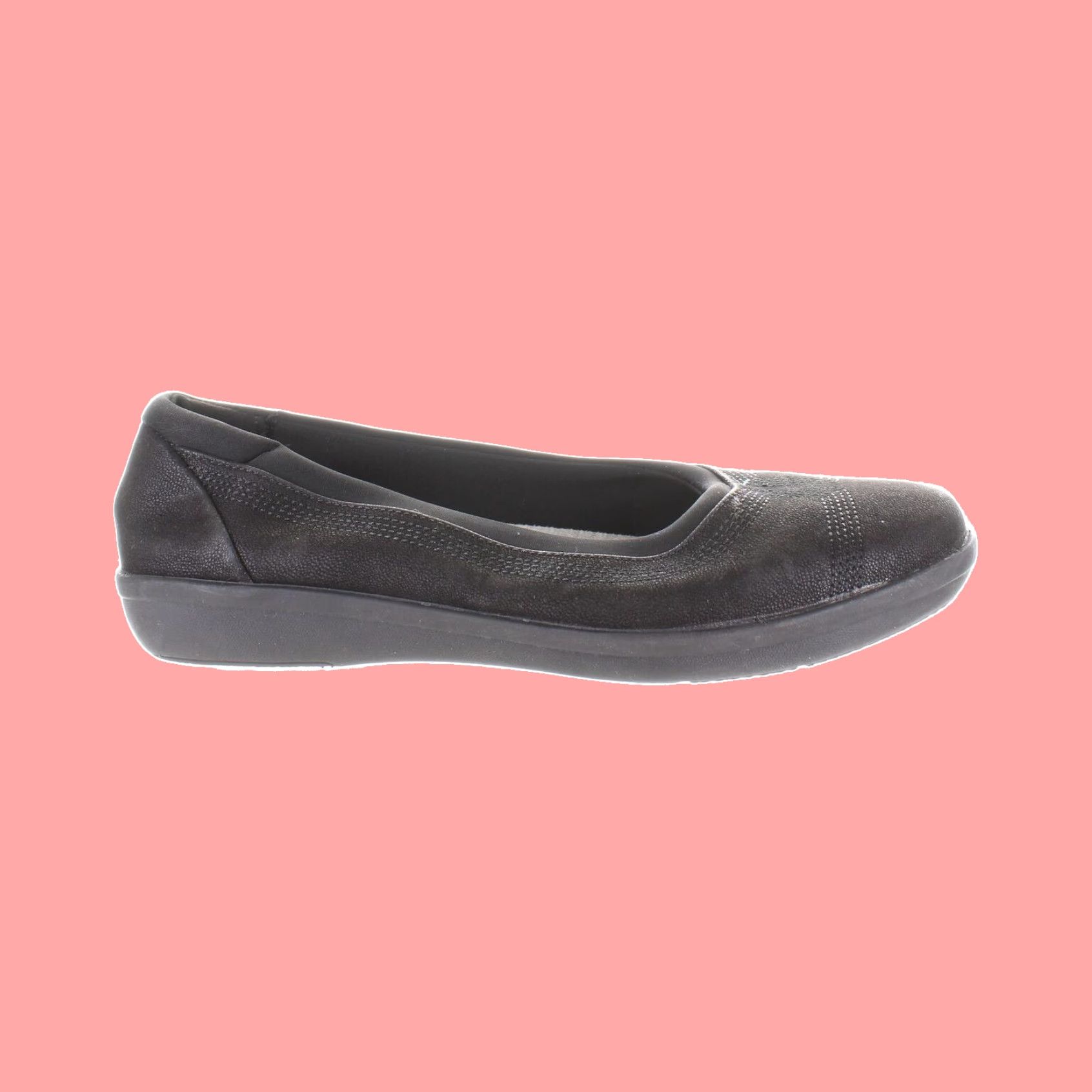 Clarks Pure Black Casual Flats for Women by Clarks Ayla in Size 6.5 Grailed