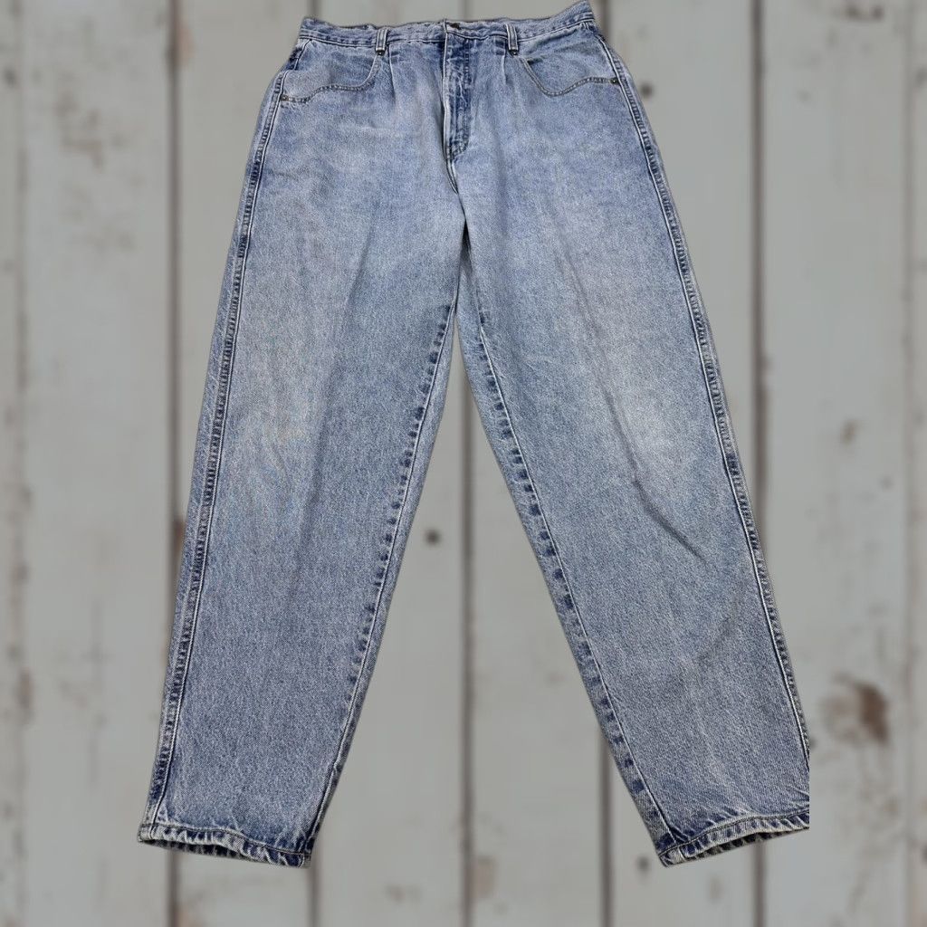 Vintage Vintage Brittania Jeans Womens 16x30 Light Wash Denim High Rise Tapered 90s Size 38" / US 16 / IT 52 - 1 Thumbnail