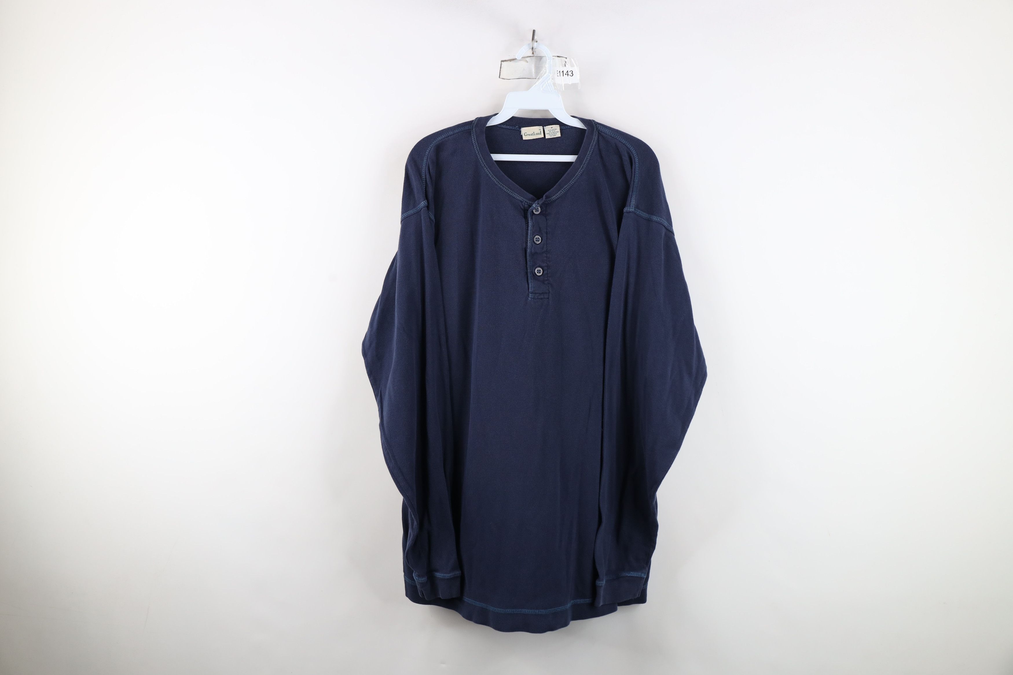 Vintage Vintage 90s Streetwear Knit Long Sleeve Henley T-Shirt Size US M / EU 48-50 / 2 - 1 Thumbnail