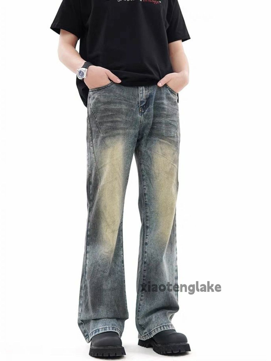 Jean × Vintage washed faded rusty punk grunge stain flared jeans Size US 32 / EU 48 - 7 Thumbnail
