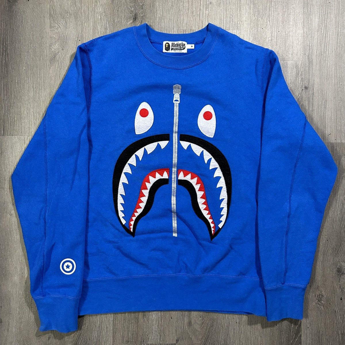 BAPE Embroidered Shark Blue Sweatshirt