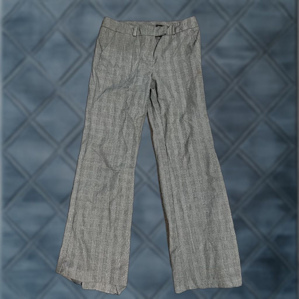 Vintage New York & Company Chino Pants Women Size 4 Gray Wide-Leg Stretch Plaid Womens Size 27" / US 4 / IT 40 - 1 Thumbnail