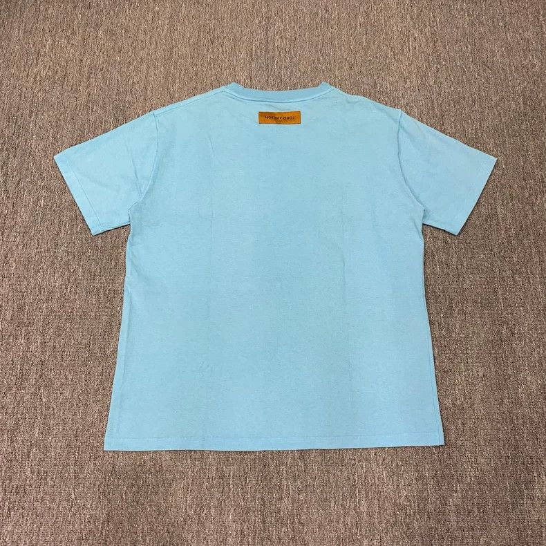 Louis Vuitton Louis Vuitton Blue simple inverted label short sleeve Size US XL / EU 56 / 4 - 2 Thumbnail