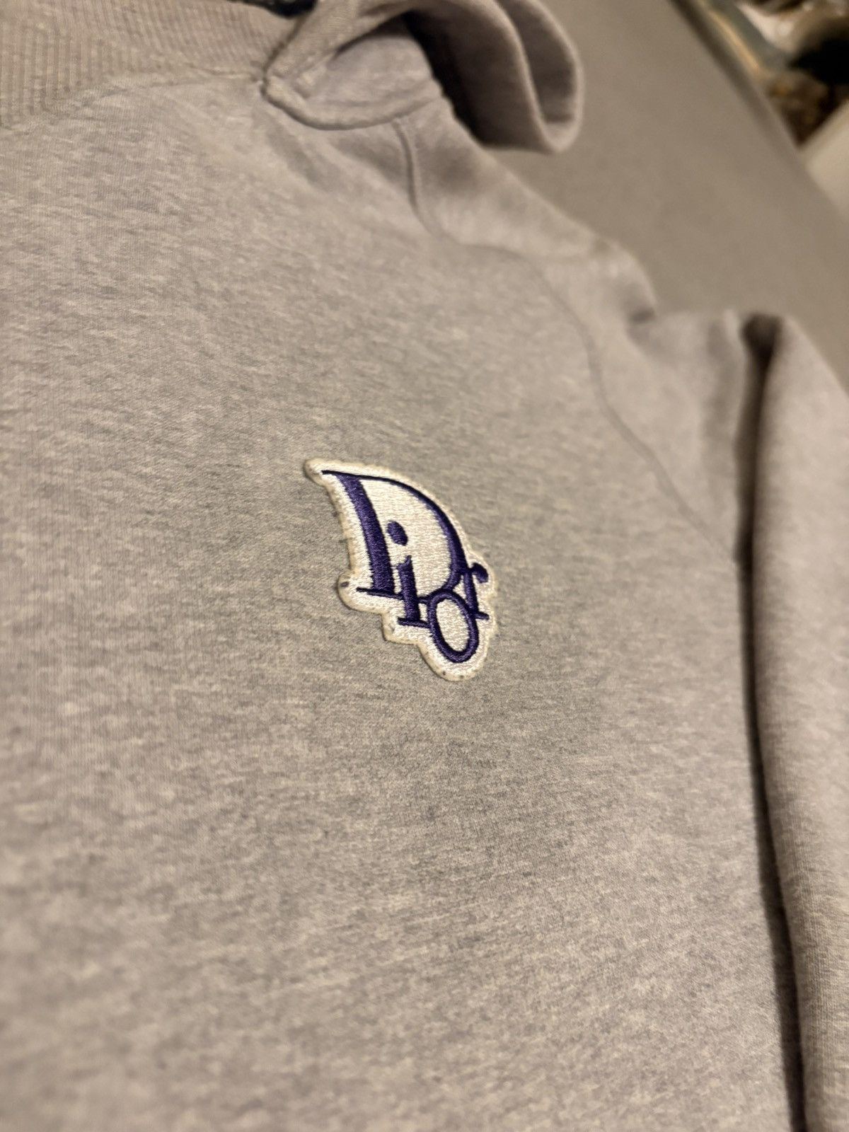 Dior DIOR Heather Gray Mens Hoodie with Logo Patch XXS Size US XXS / EU 40 - 3 Thumbnail